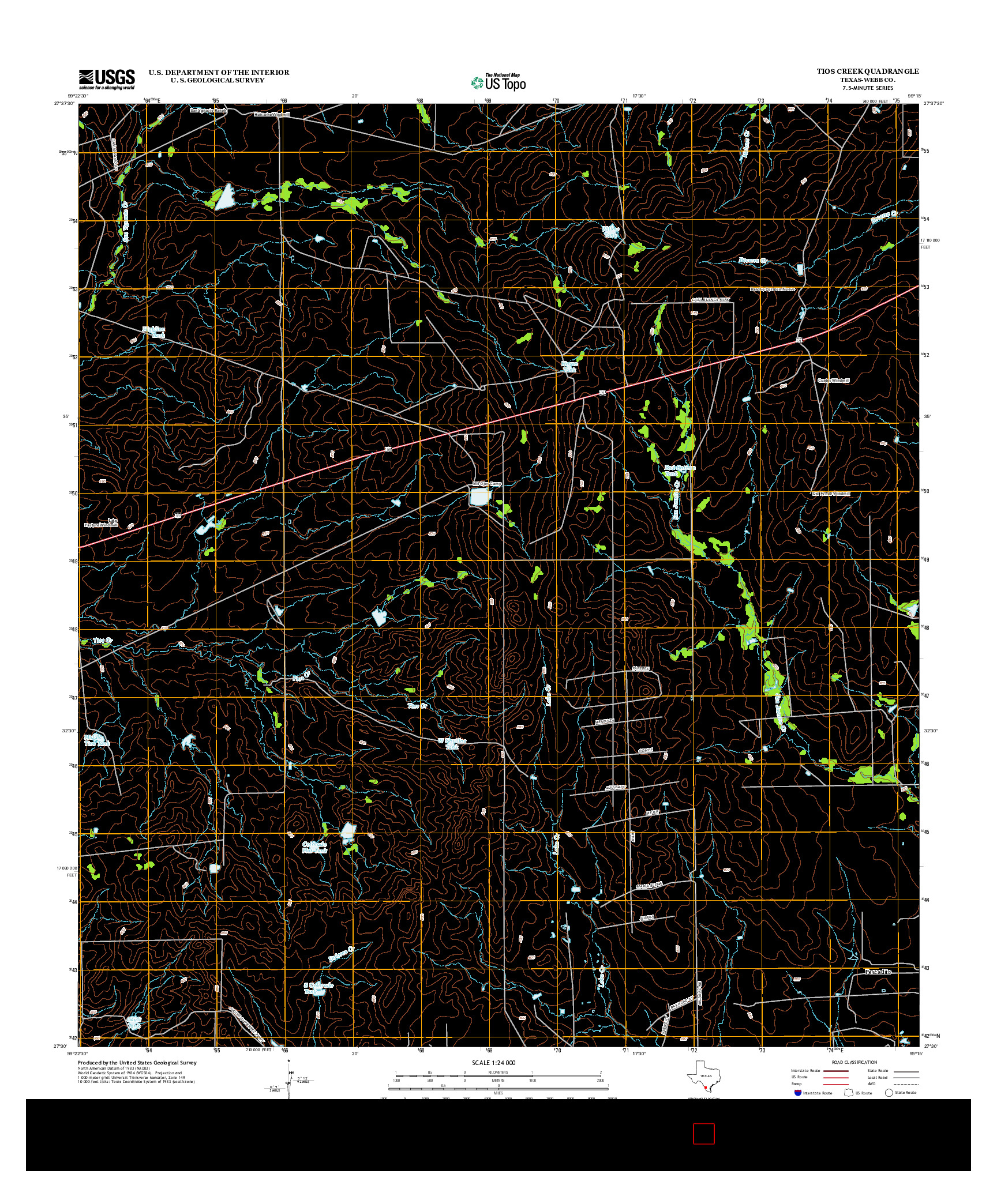 USGS US TOPO 7.5-MINUTE MAP FOR TIOS CREEK, TX 2013