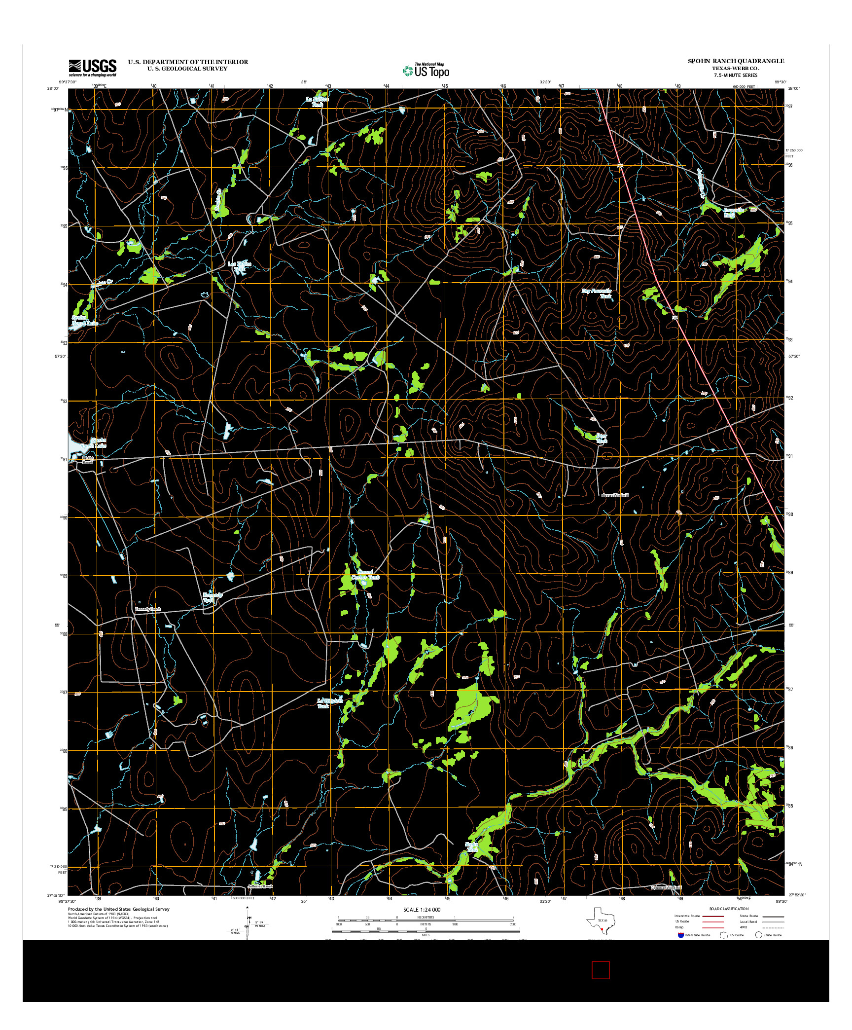 USGS US TOPO 7.5-MINUTE MAP FOR SPOHN RANCH, TX 2013