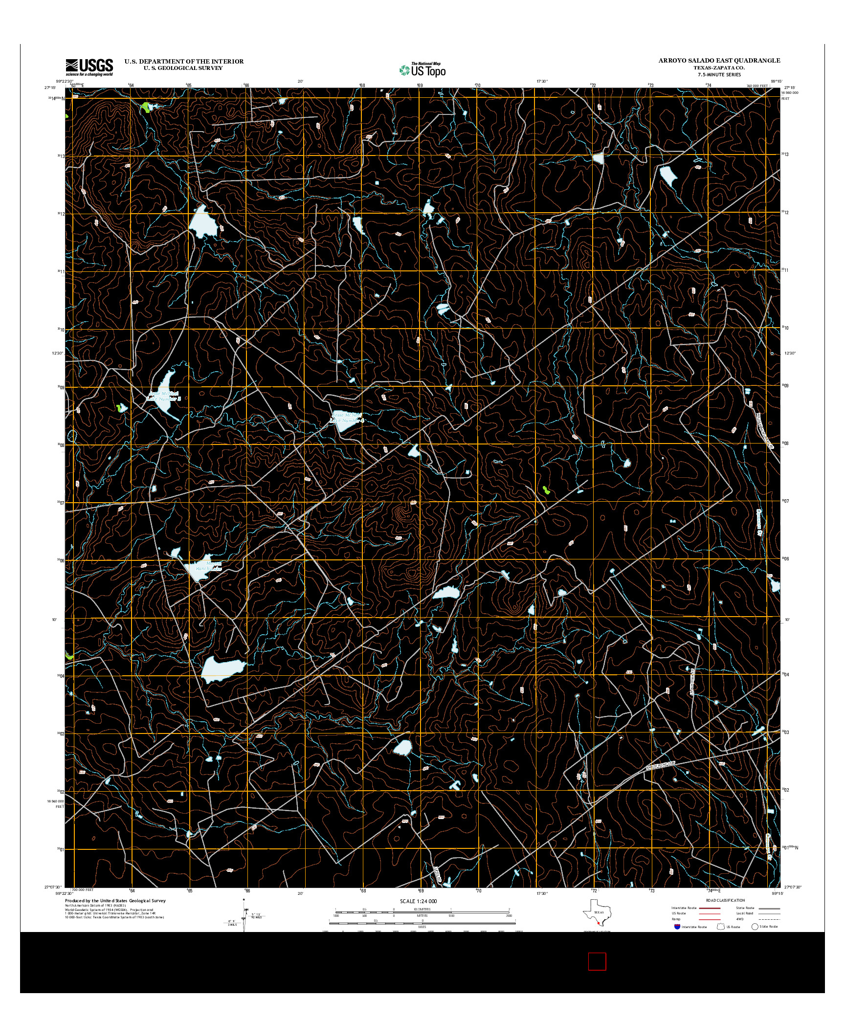 USGS US TOPO 7.5-MINUTE MAP FOR ARROYO SALADO EAST, TX 2013