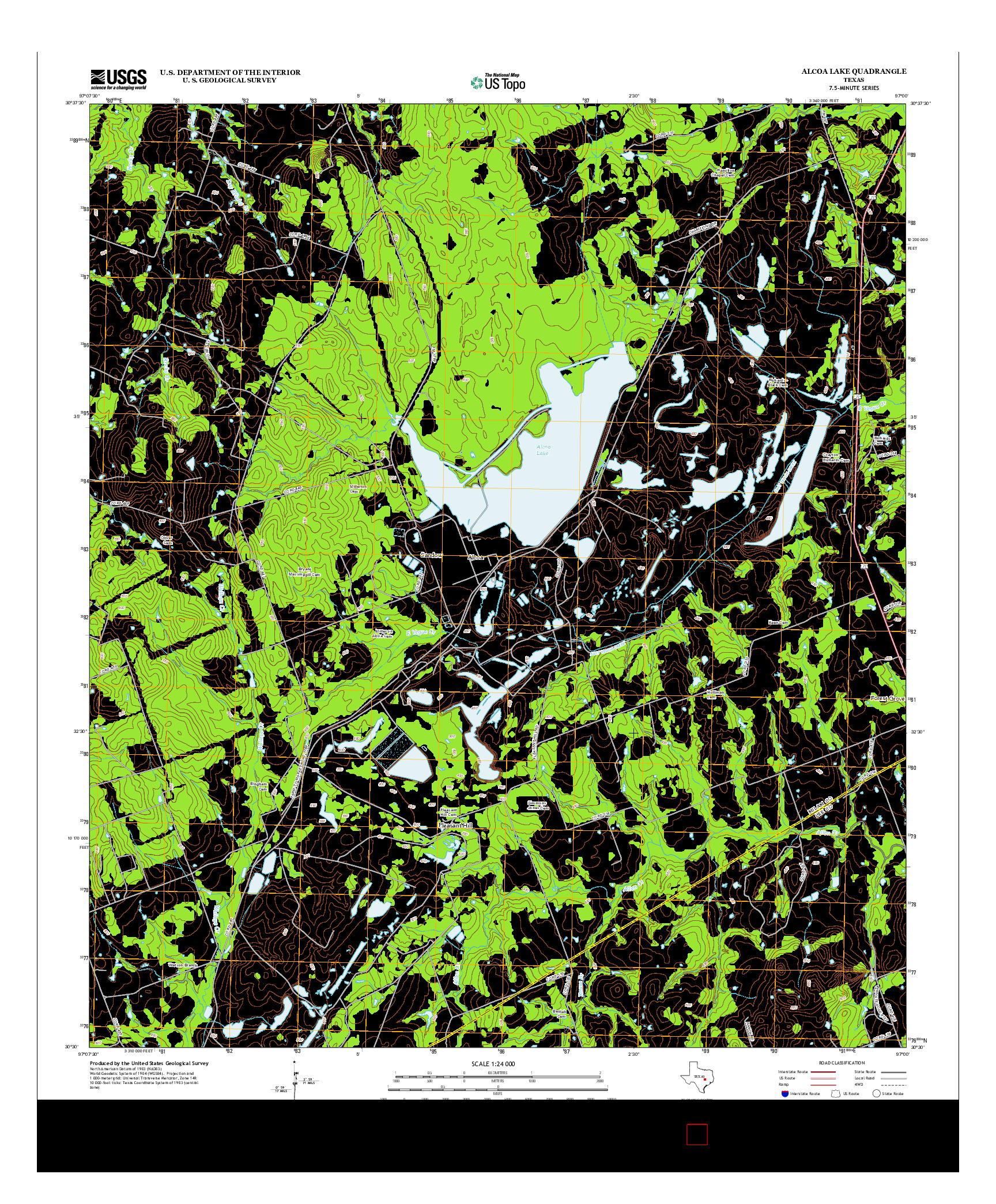 USGS US TOPO 7.5-MINUTE MAP FOR ALCOA LAKE, TX 2013