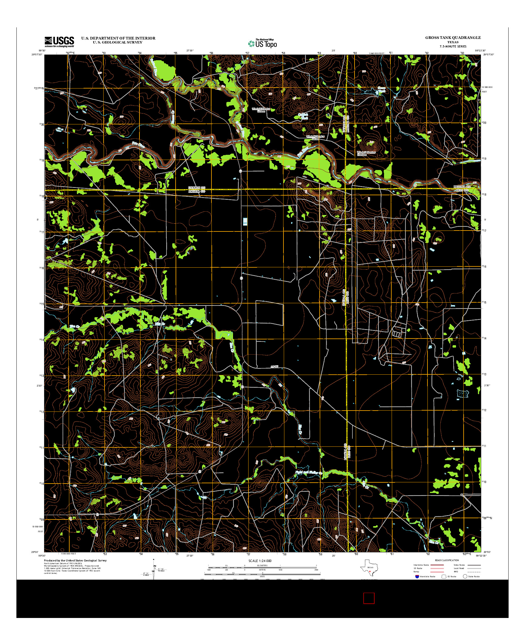 USGS US TOPO 7.5-MINUTE MAP FOR GROSS TANK, TX 2013