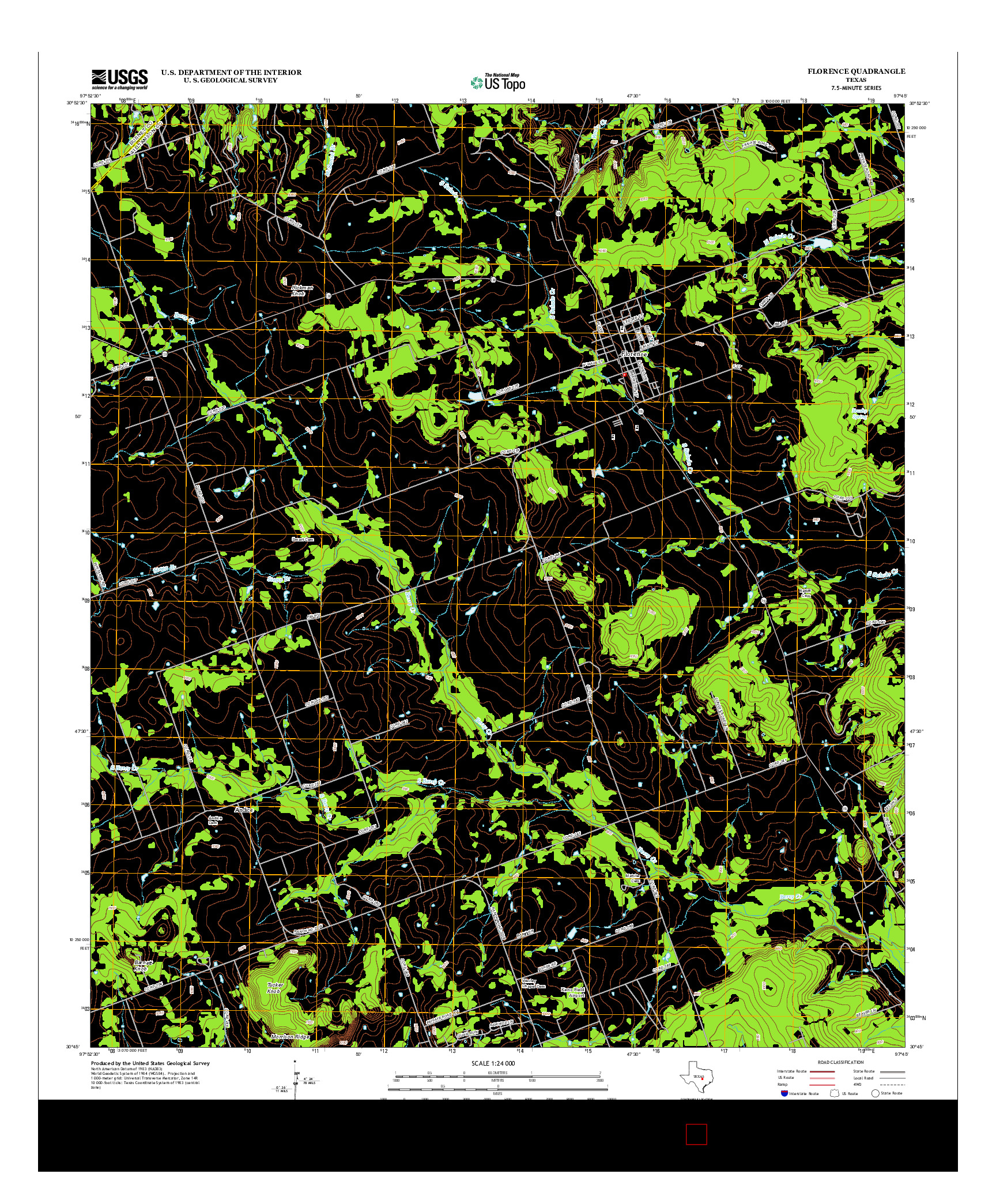 USGS US TOPO 7.5-MINUTE MAP FOR FLORENCE, TX 2013