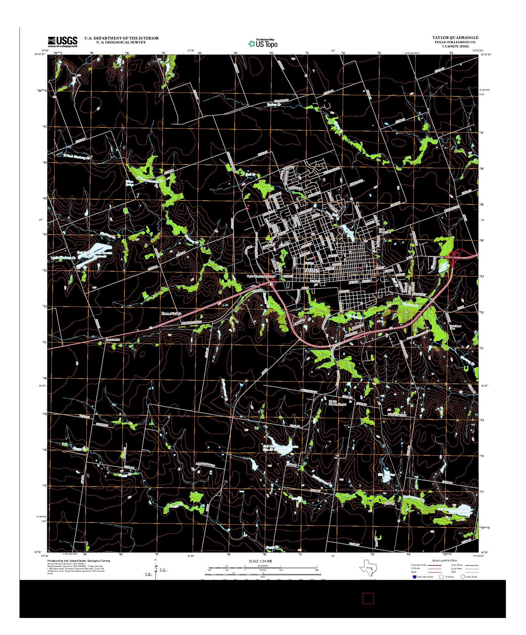 USGS US TOPO 7.5-MINUTE MAP FOR TAYLOR, TX 2013