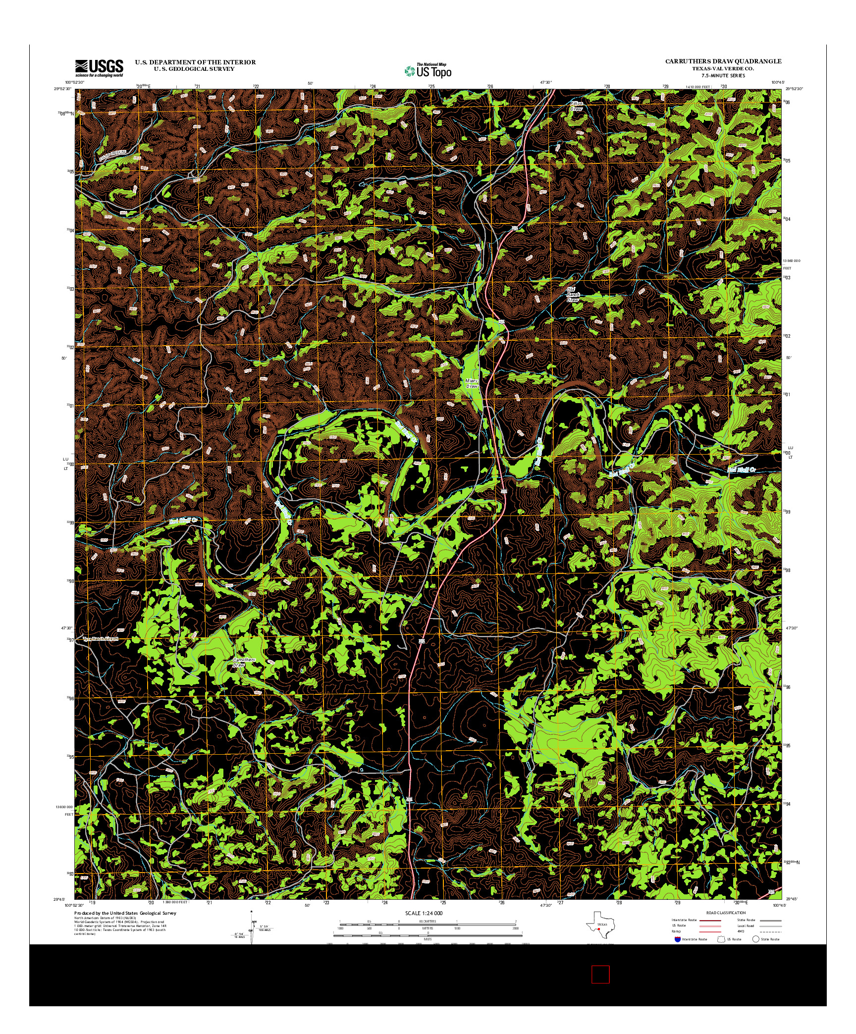 USGS US TOPO 7.5-MINUTE MAP FOR CARRUTHERS DRAW, TX 2013