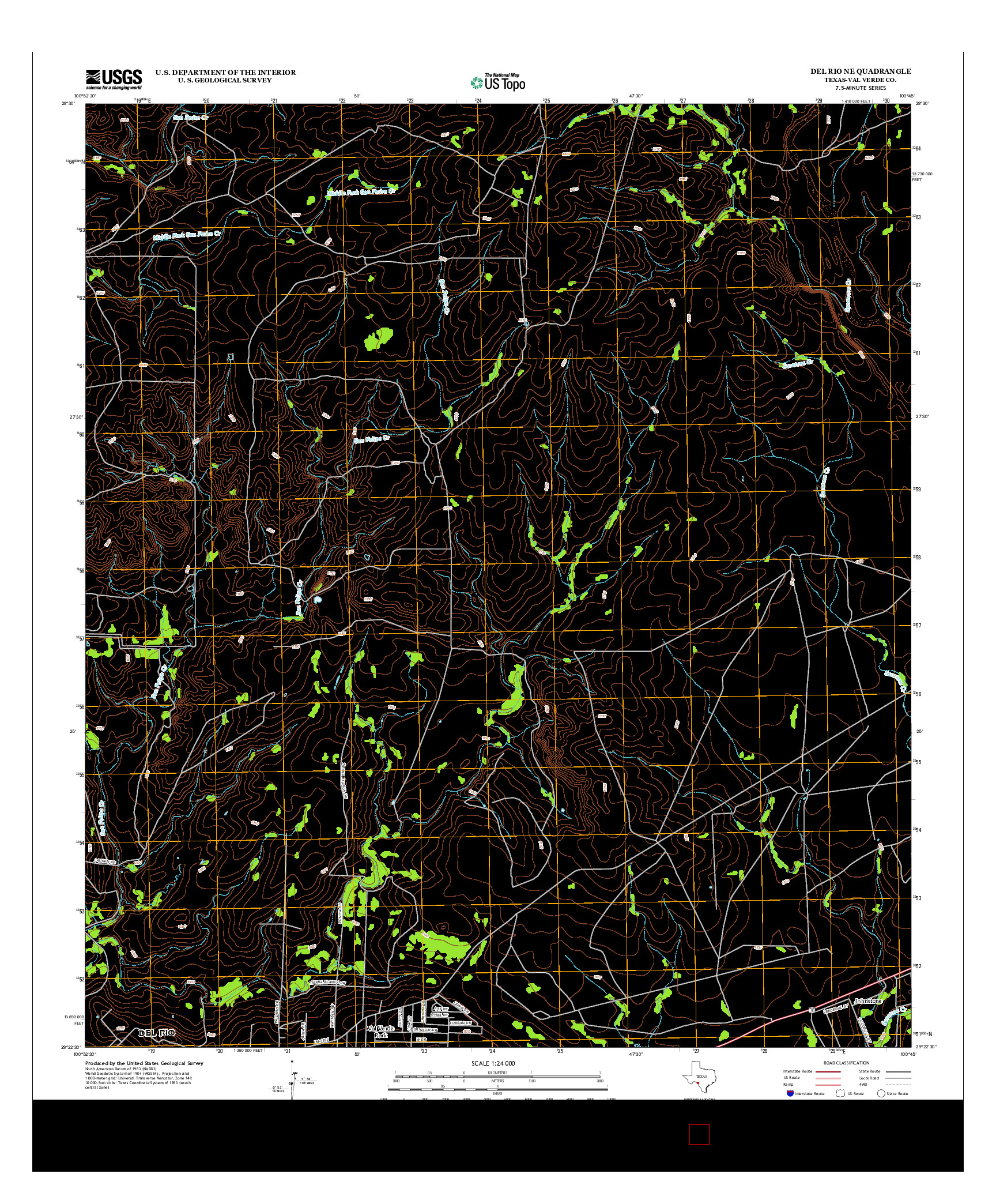 USGS US TOPO 7.5-MINUTE MAP FOR DEL RIO NE, TX 2013