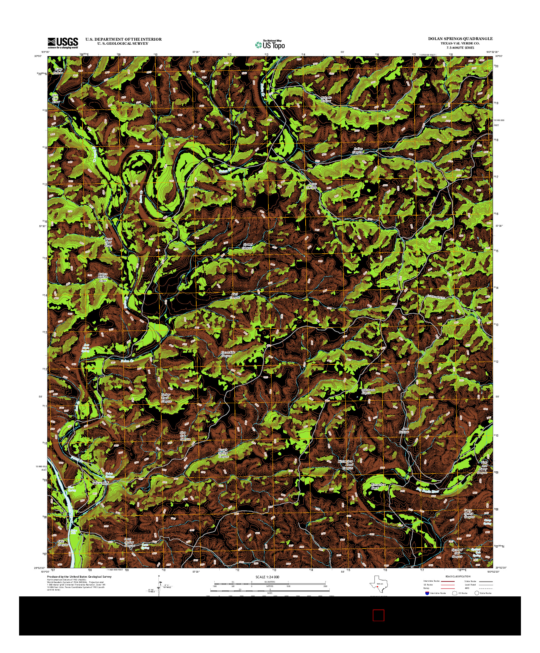 USGS US TOPO 7.5-MINUTE MAP FOR DOLAN SPRINGS, TX 2013