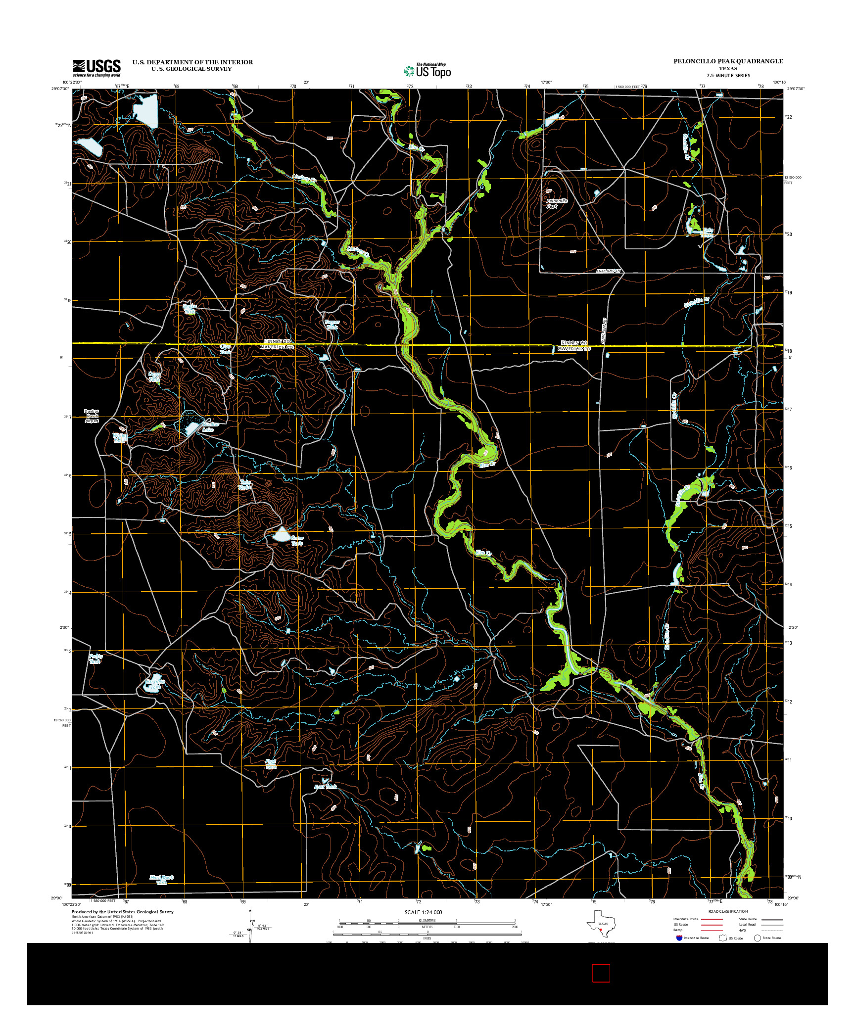 USGS US TOPO 7.5-MINUTE MAP FOR PELONCILLO PEAK, TX 2013