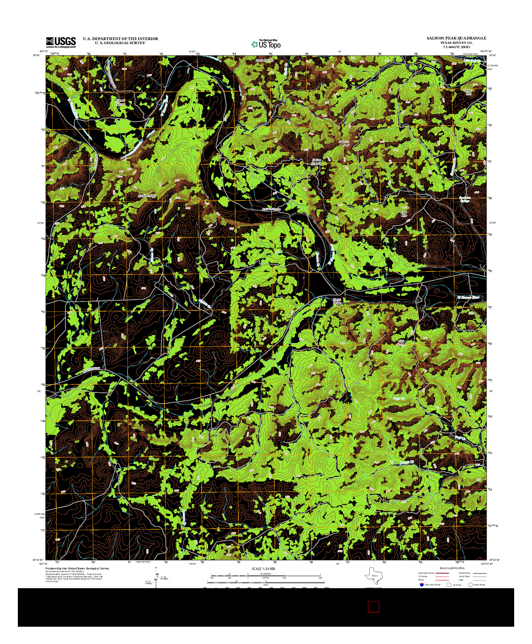USGS US TOPO 7.5-MINUTE MAP FOR SALMON PEAK, TX 2013