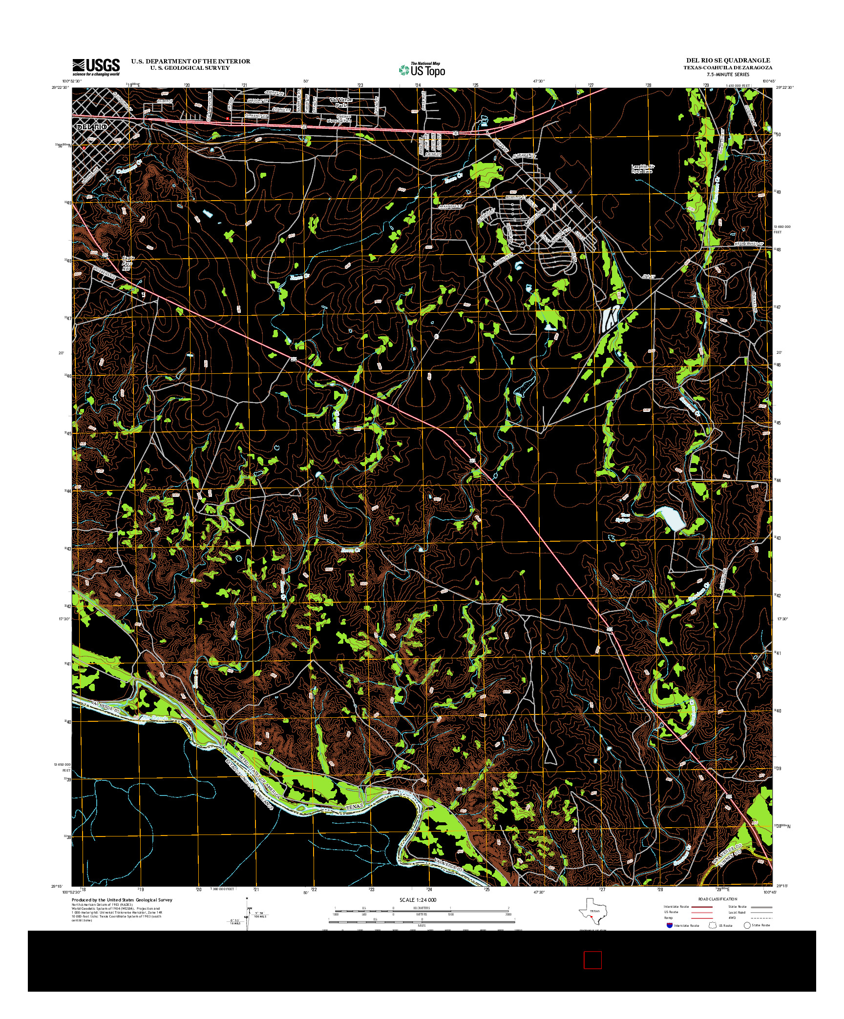 USGS US TOPO 7.5-MINUTE MAP FOR DEL RIO SE, TX-COA 2013
