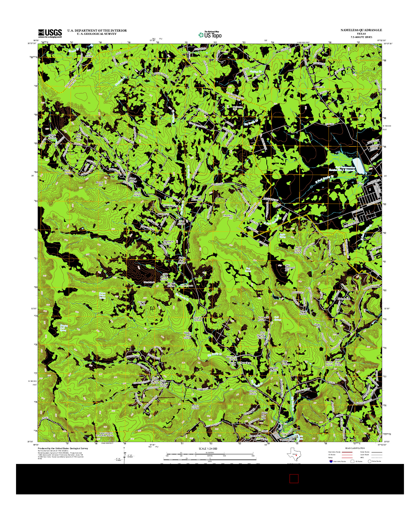 USGS US TOPO 7.5-MINUTE MAP FOR NAMELESS, TX 2013