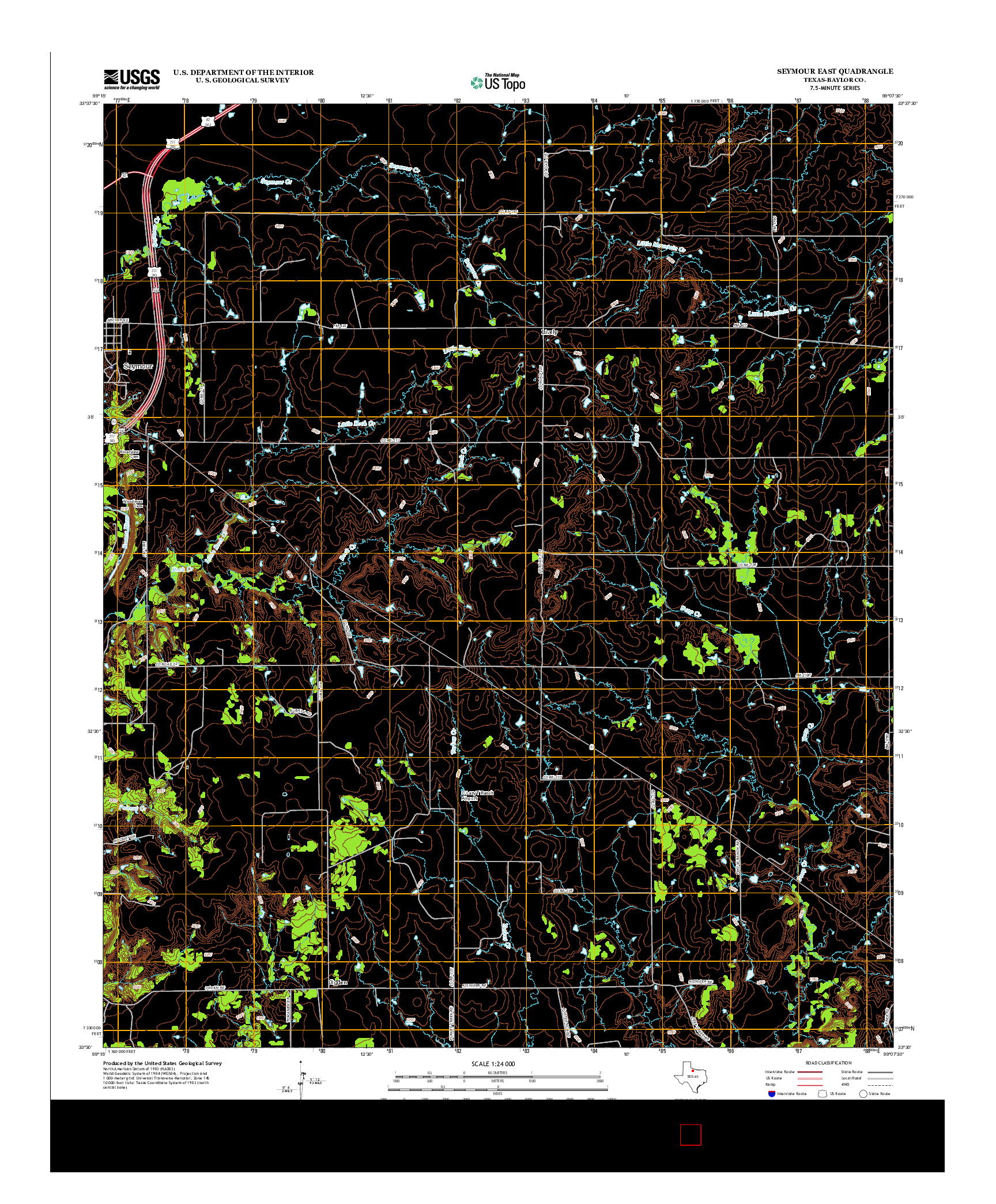 USGS US TOPO 7.5-MINUTE MAP FOR SEYMOUR EAST, TX 2013