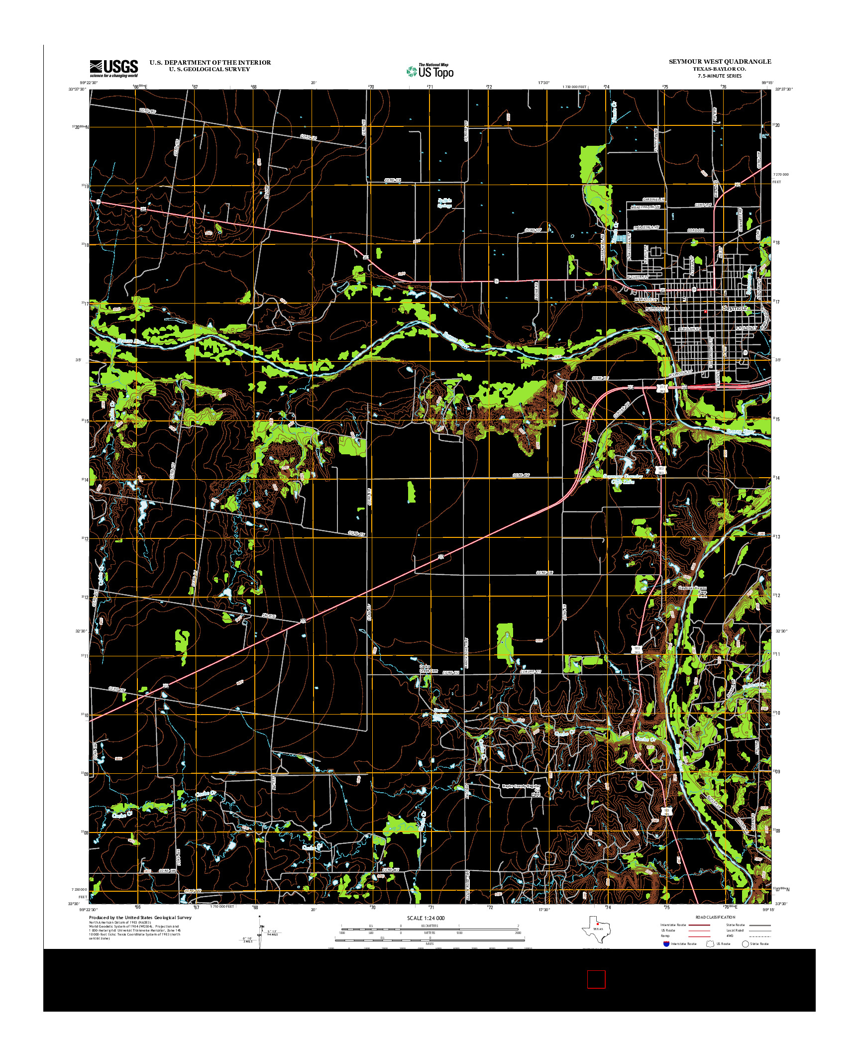 USGS US TOPO 7.5-MINUTE MAP FOR SEYMOUR WEST, TX 2013