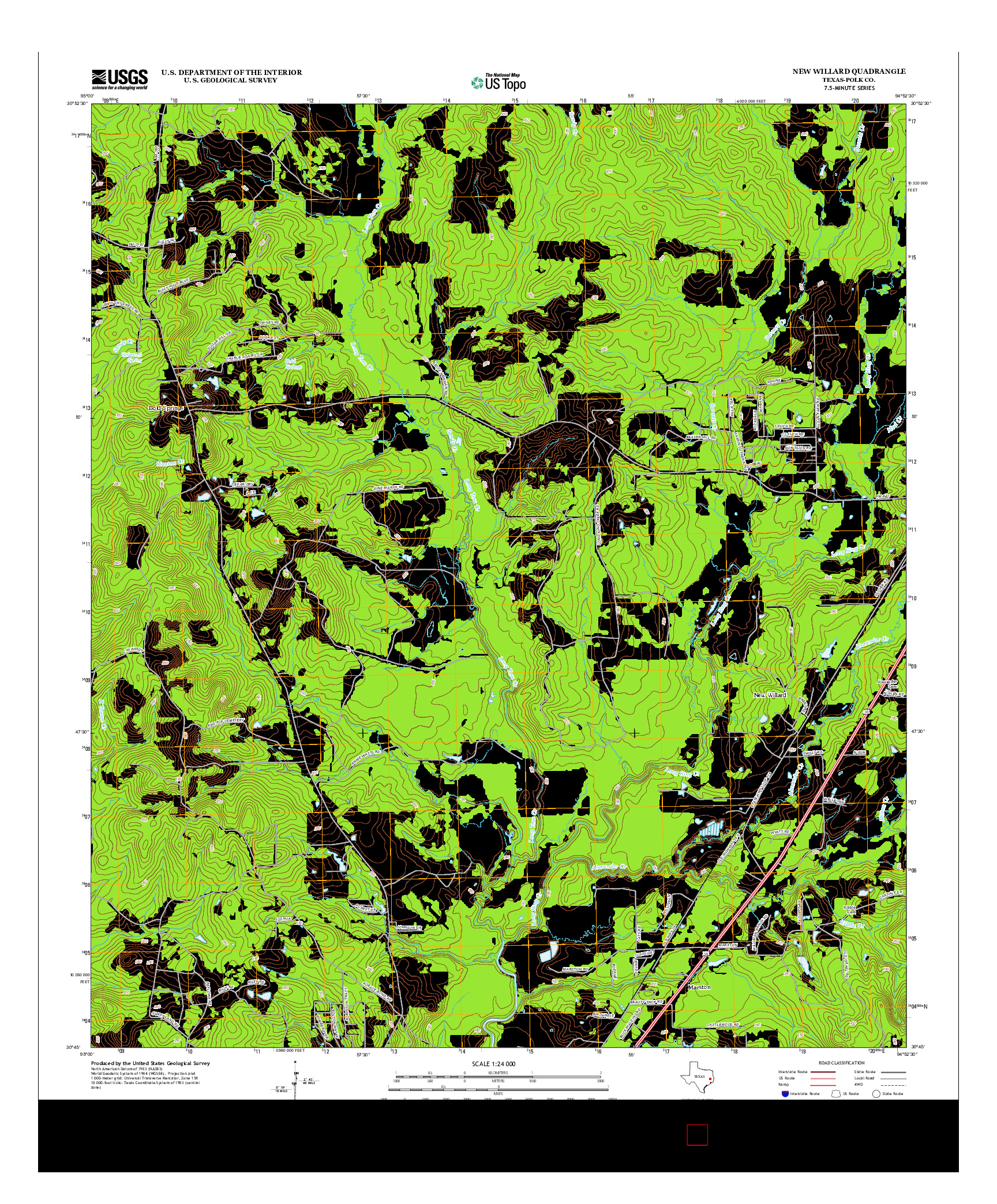 USGS US TOPO 7.5-MINUTE MAP FOR NEW WILLARD, TX 2013