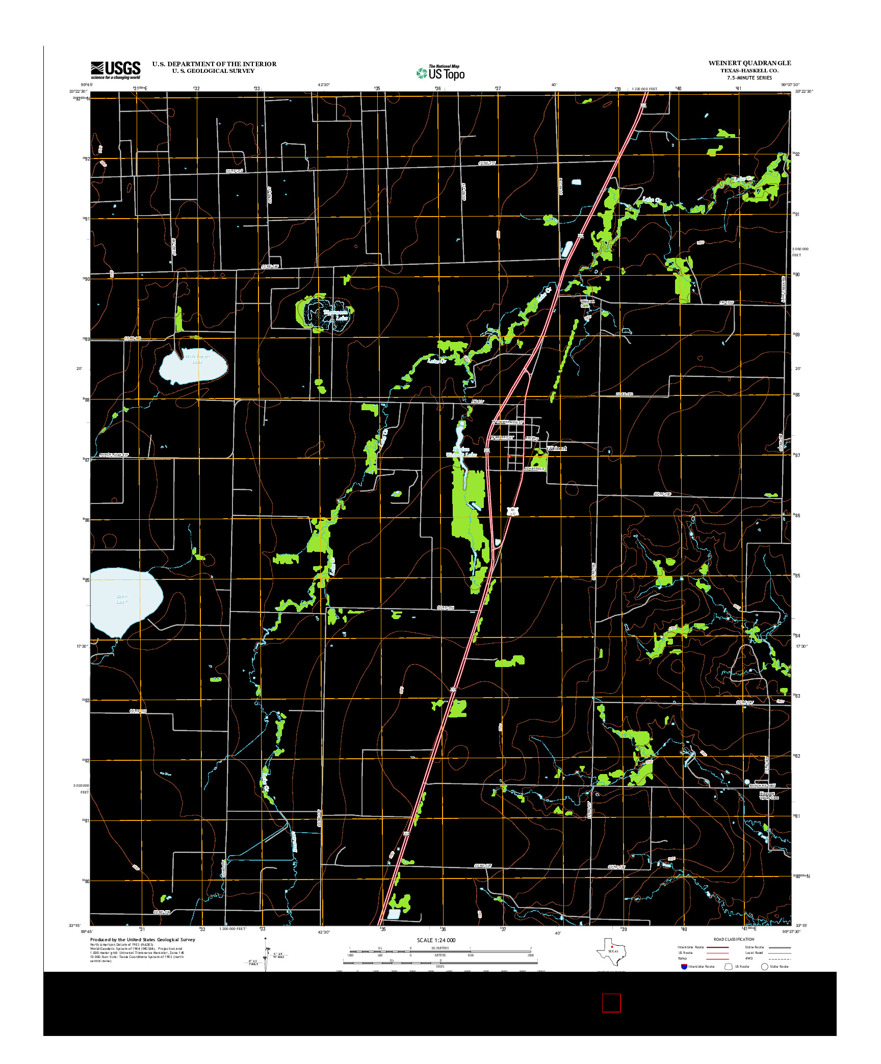 USGS US TOPO 7.5-MINUTE MAP FOR WEINERT, TX 2013