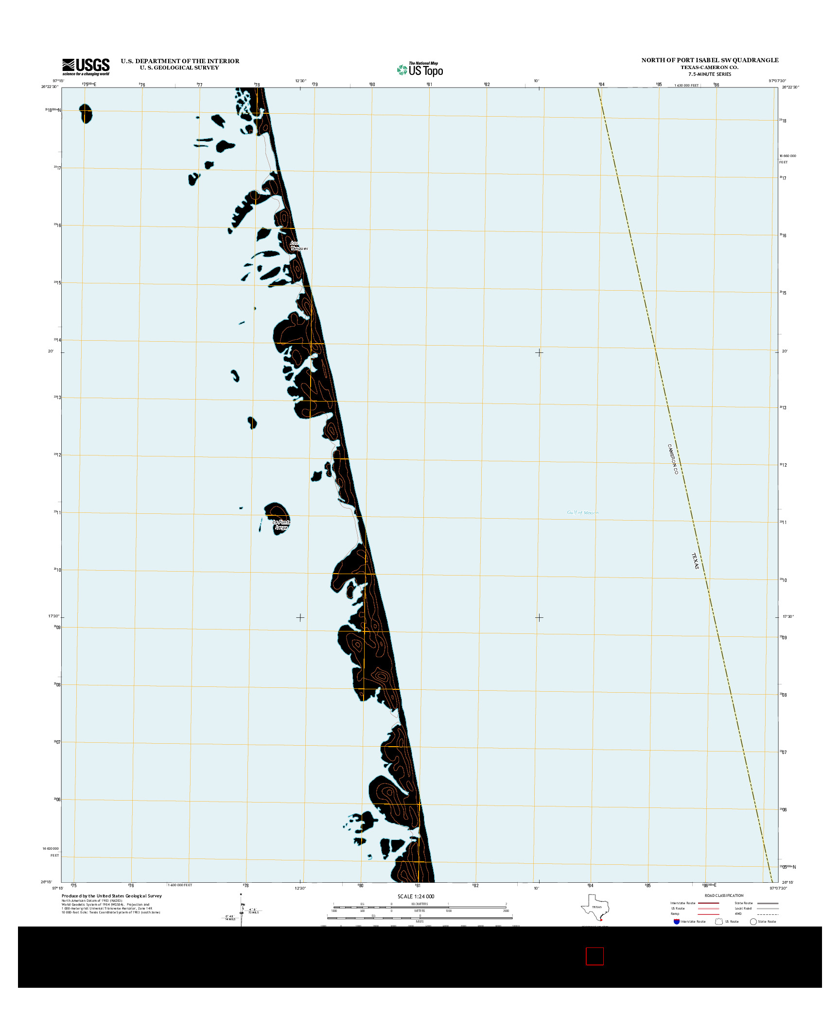 USGS US TOPO 7.5-MINUTE MAP FOR NORTH OF PORT ISABEL SW, TX 2013