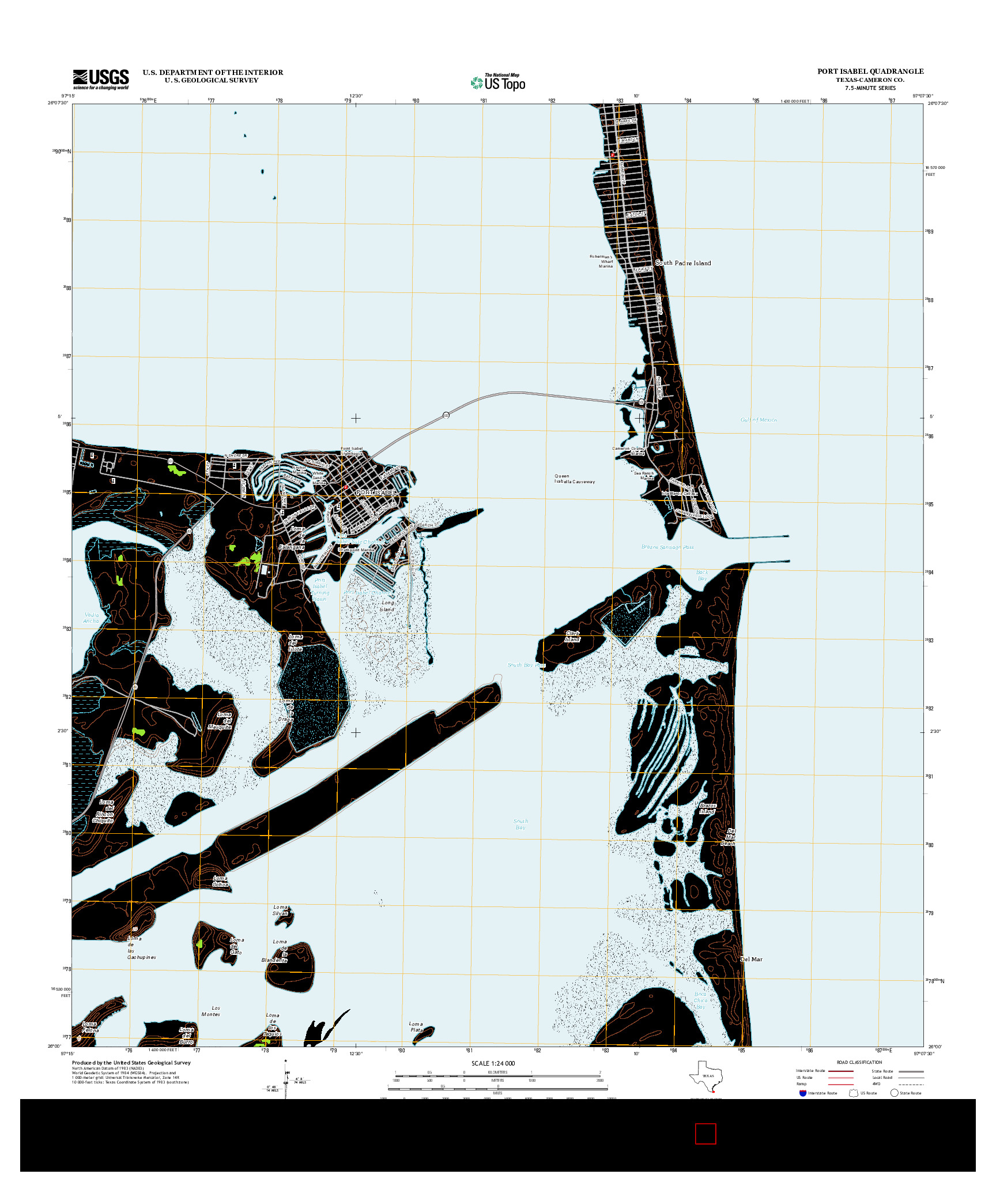 USGS US TOPO 7.5-MINUTE MAP FOR PORT ISABEL, TX 2013