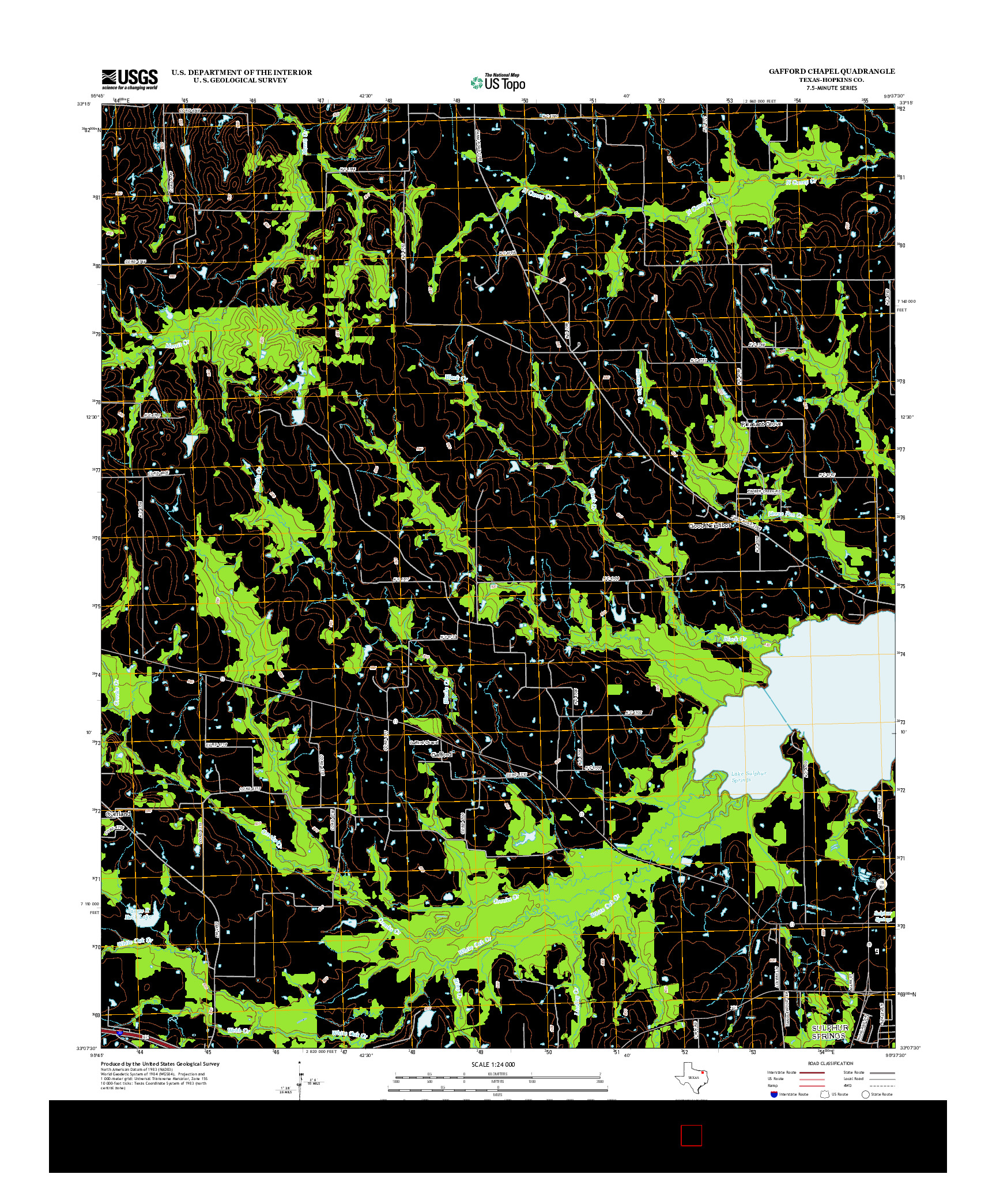 USGS US TOPO 7.5-MINUTE MAP FOR GAFFORD CHAPEL, TX 2013