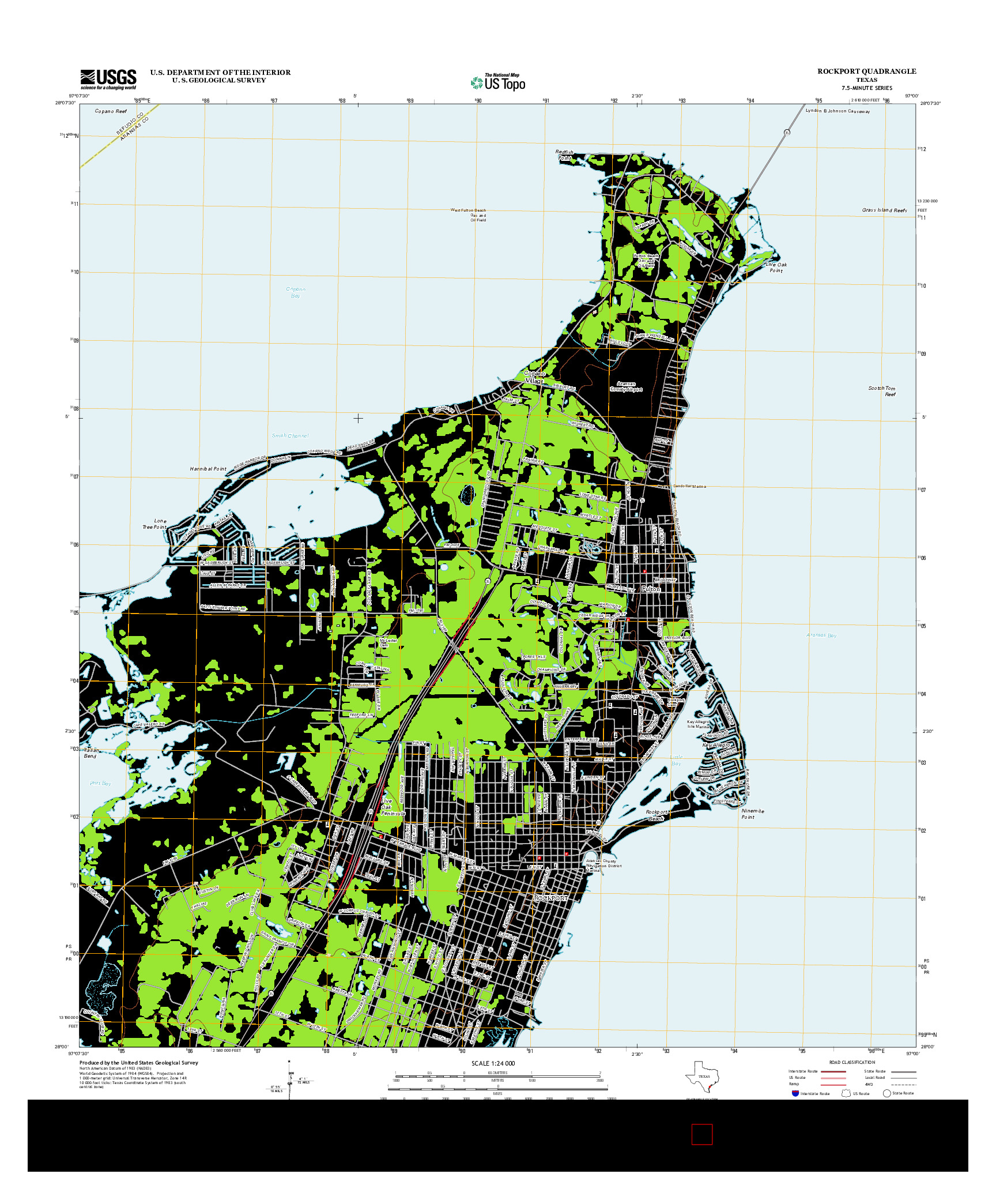 USGS US TOPO 7.5-MINUTE MAP FOR ROCKPORT, TX 2013