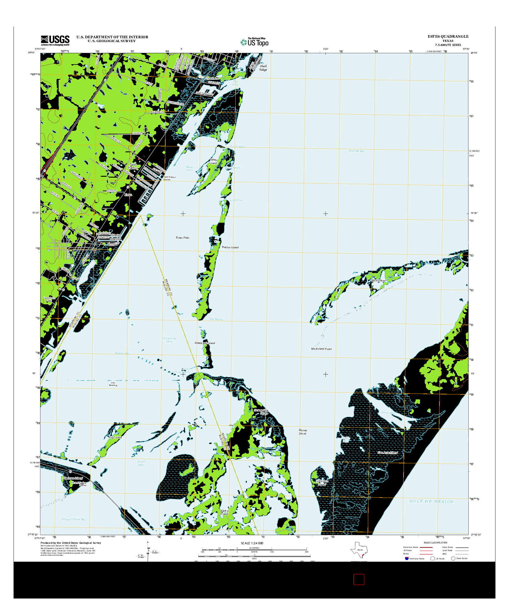 USGS US TOPO 7.5-MINUTE MAP FOR ESTES, TX 2013