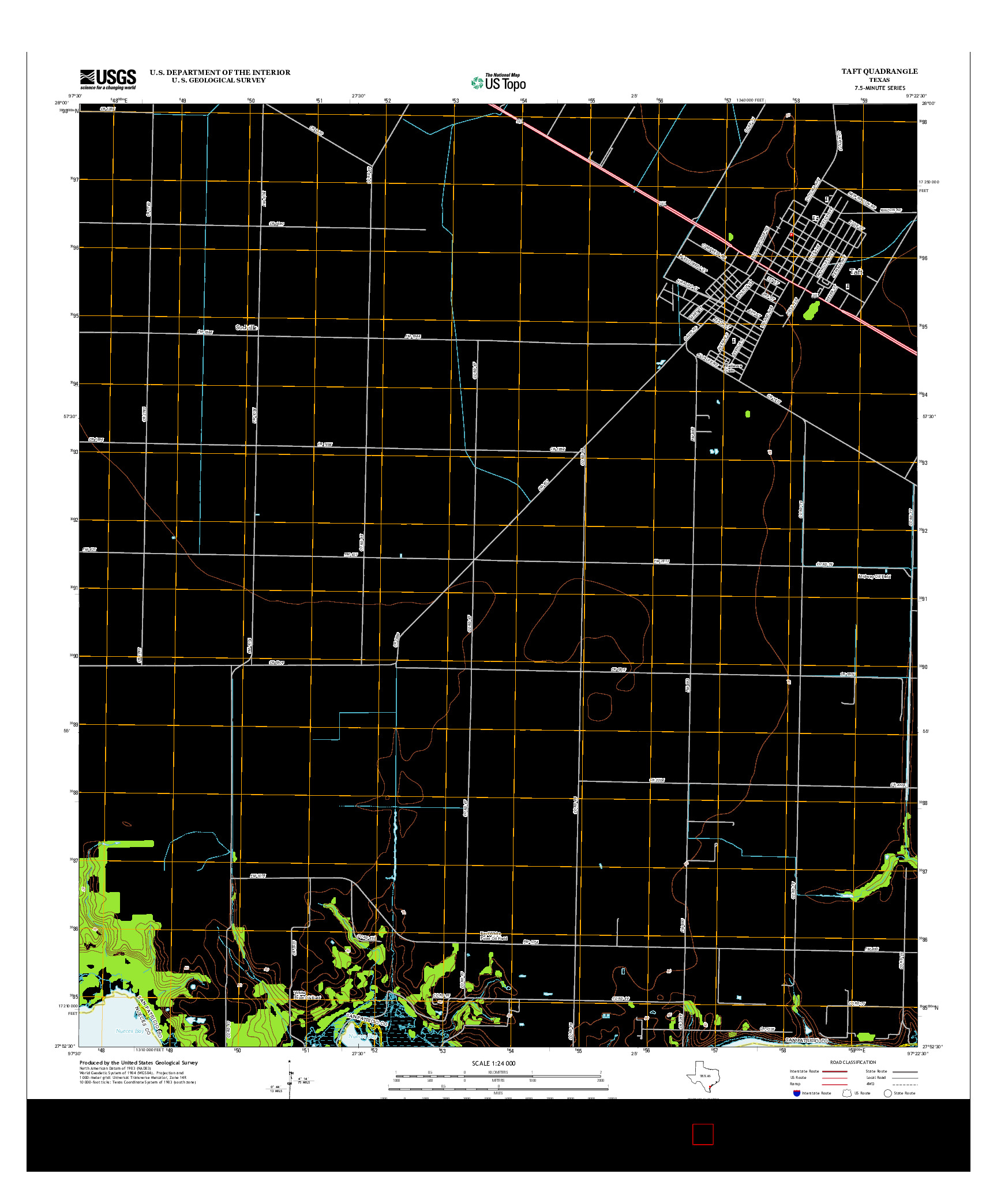 USGS US TOPO 7.5-MINUTE MAP FOR TAFT, TX 2013