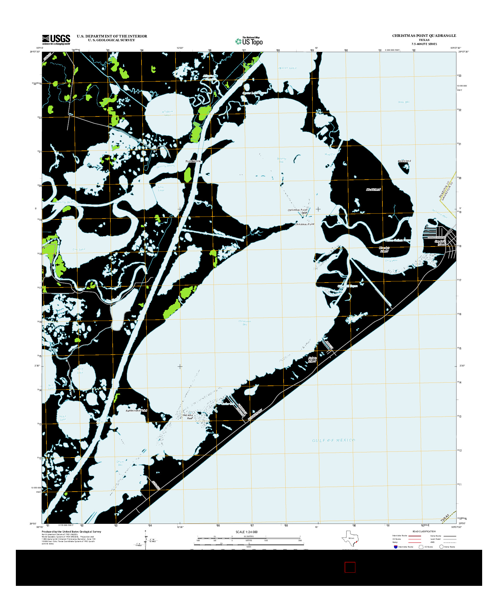 USGS US TOPO 7.5-MINUTE MAP FOR CHRISTMAS POINT, TX 2013