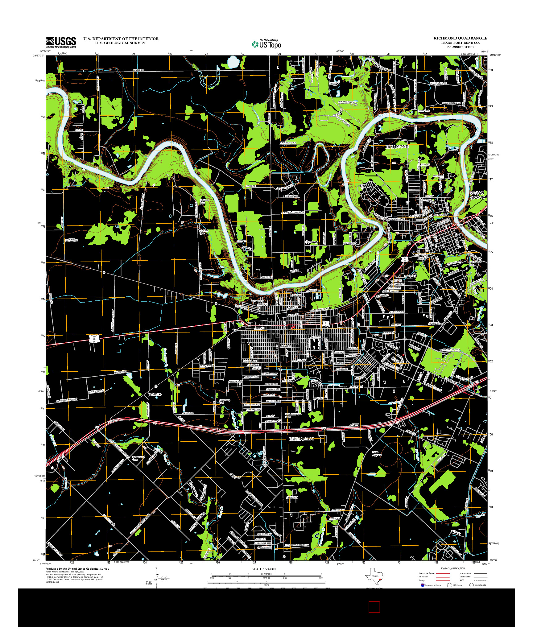 USGS US TOPO 7.5-MINUTE MAP FOR RICHMOND, TX 2013