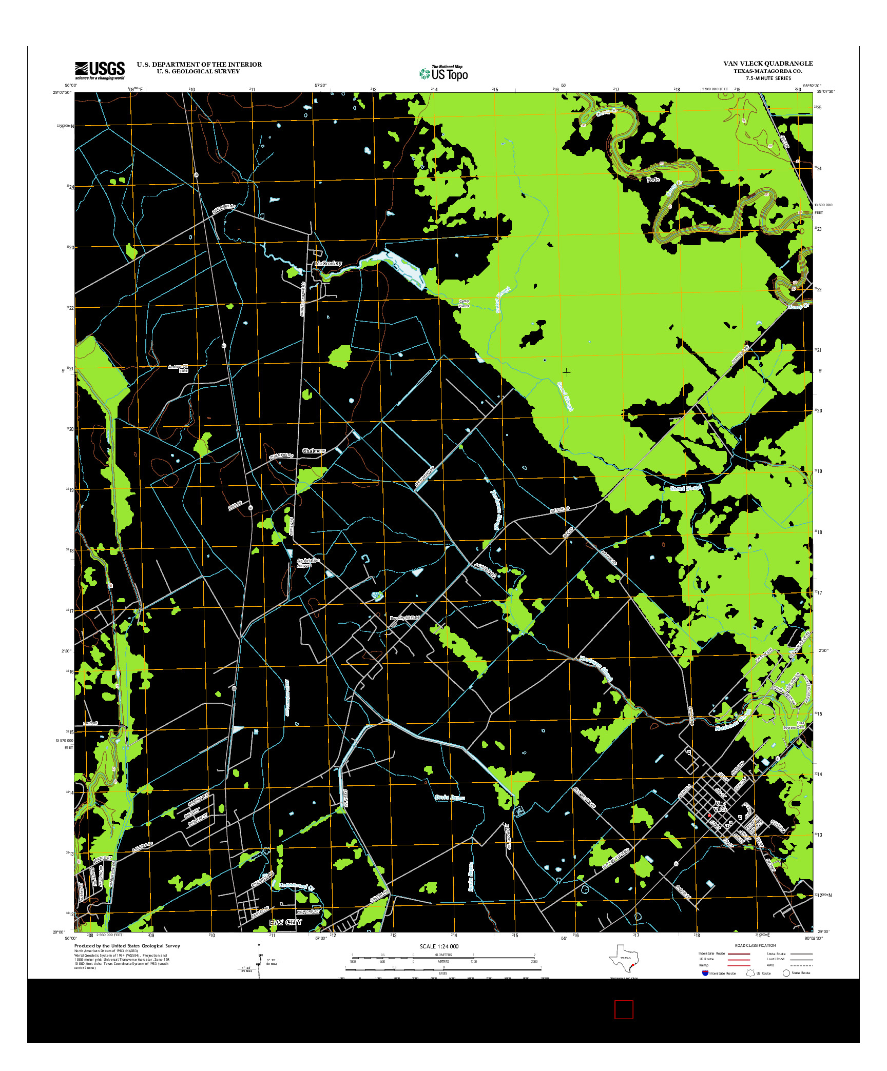 USGS US TOPO 7.5-MINUTE MAP FOR VAN VLECK, TX 2013