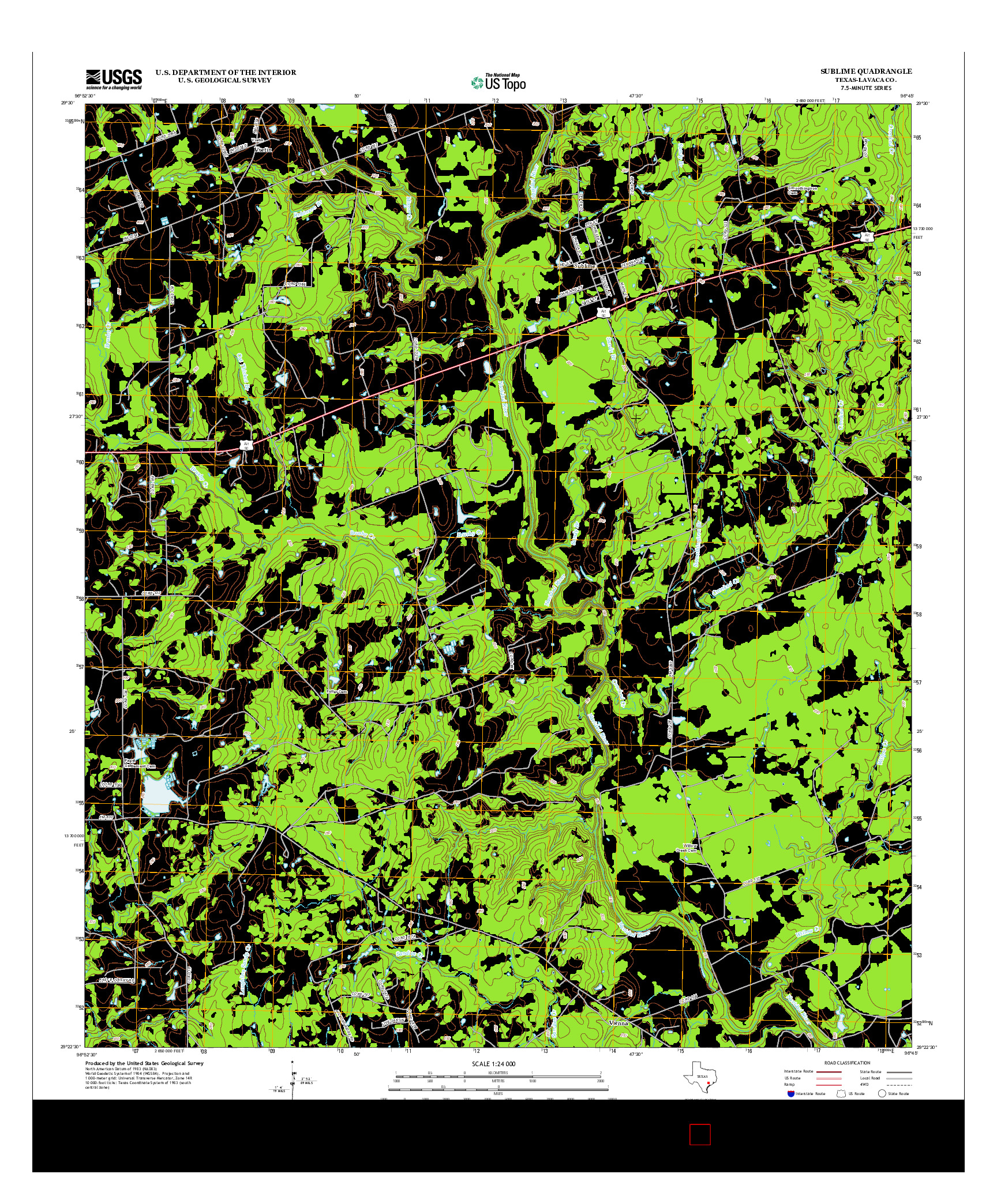 USGS US TOPO 7.5-MINUTE MAP FOR SUBLIME, TX 2013