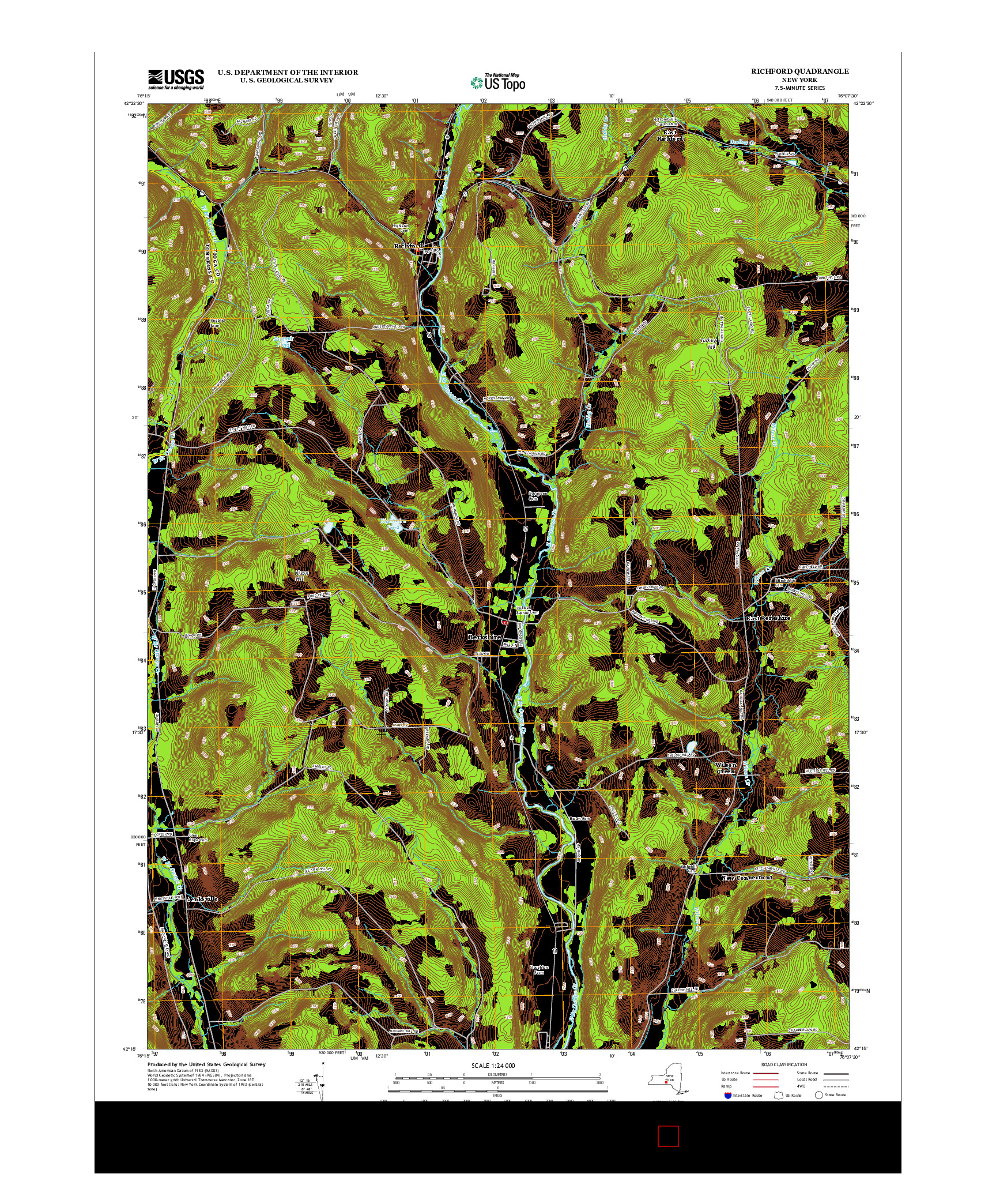 USGS US TOPO 7.5-MINUTE MAP FOR RICHFORD, NY 2013