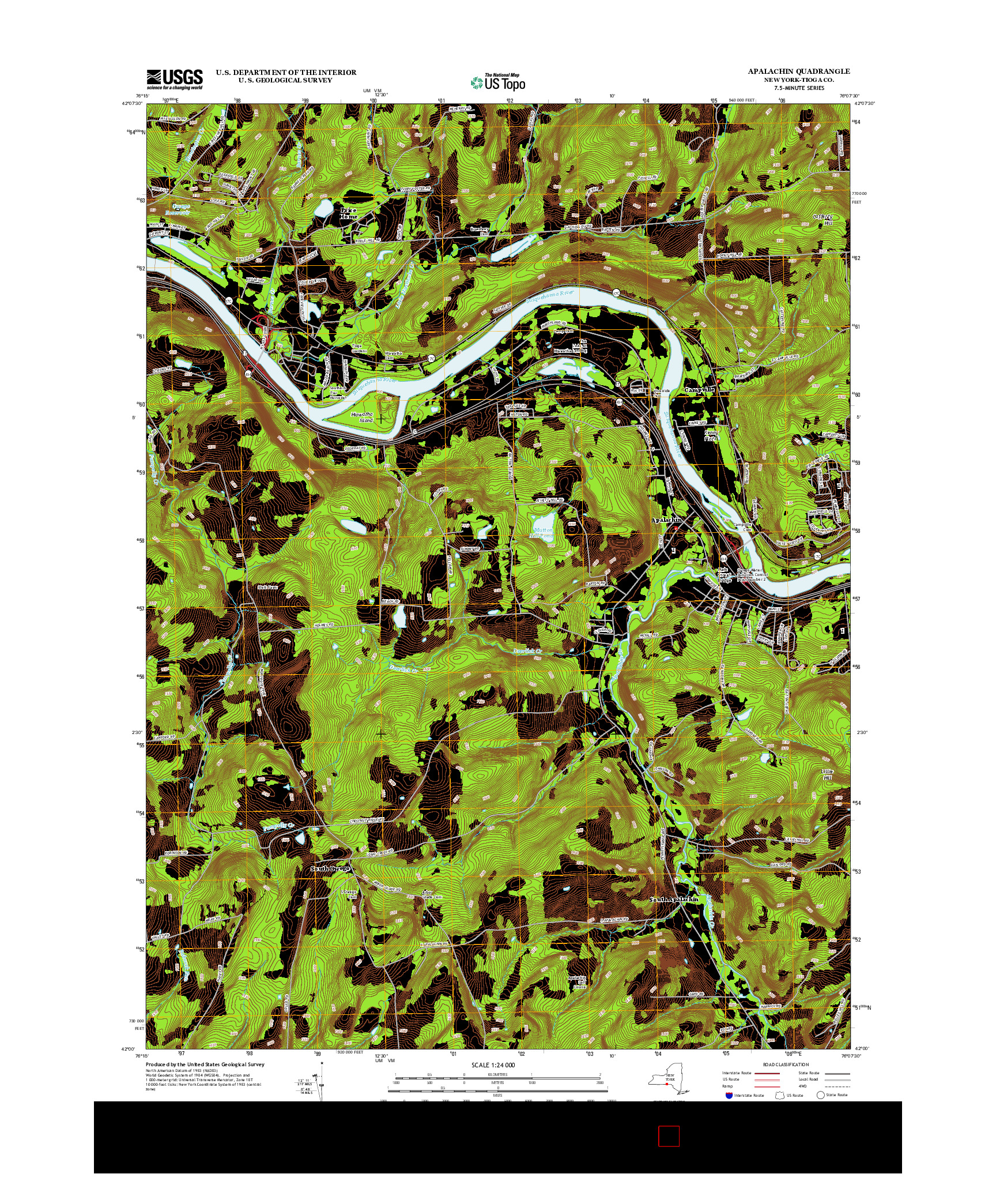 USGS US TOPO 7.5-MINUTE MAP FOR APALACHIN, NY 2013