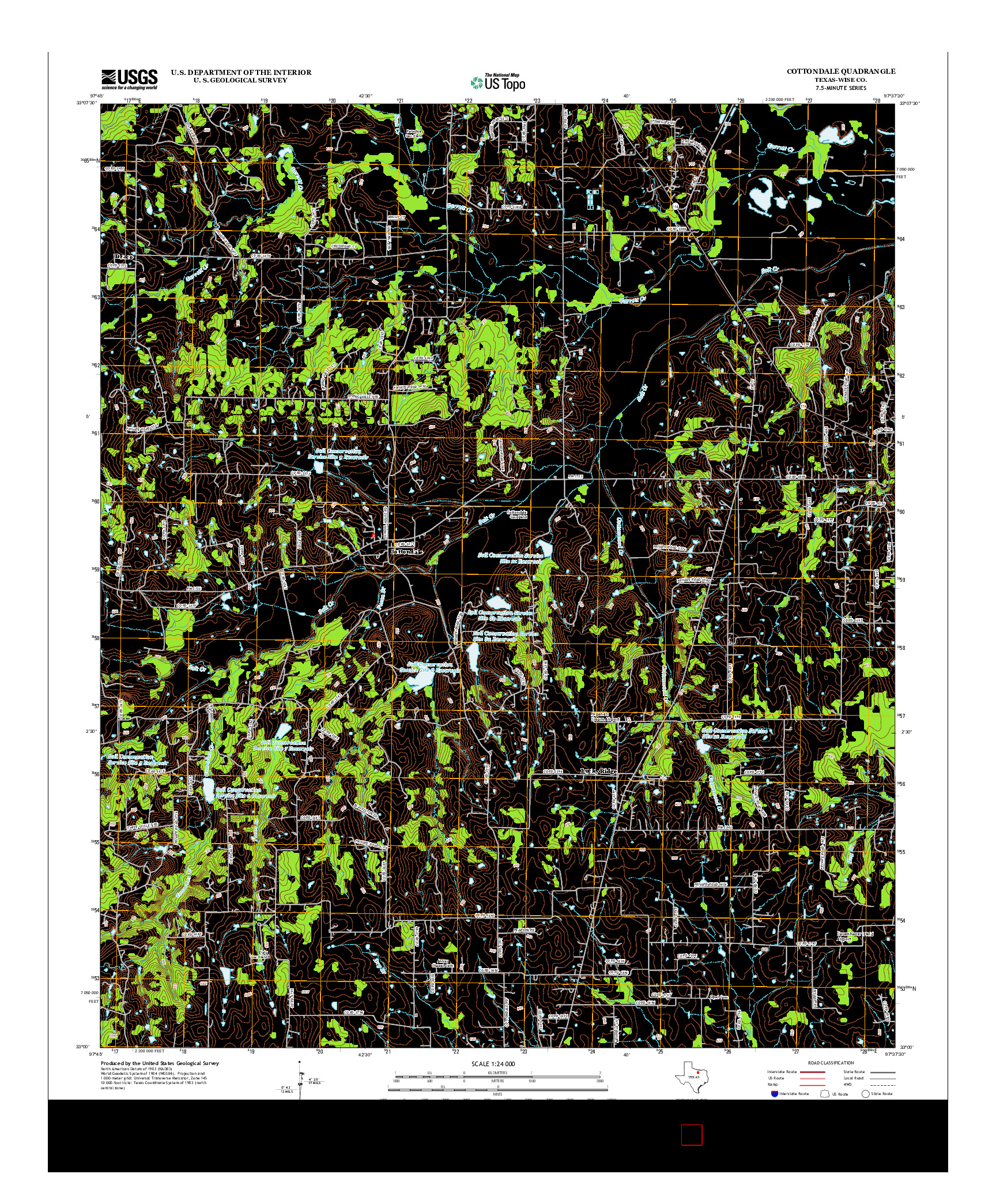 USGS US TOPO 7.5-MINUTE MAP FOR COTTONDALE, TX 2013