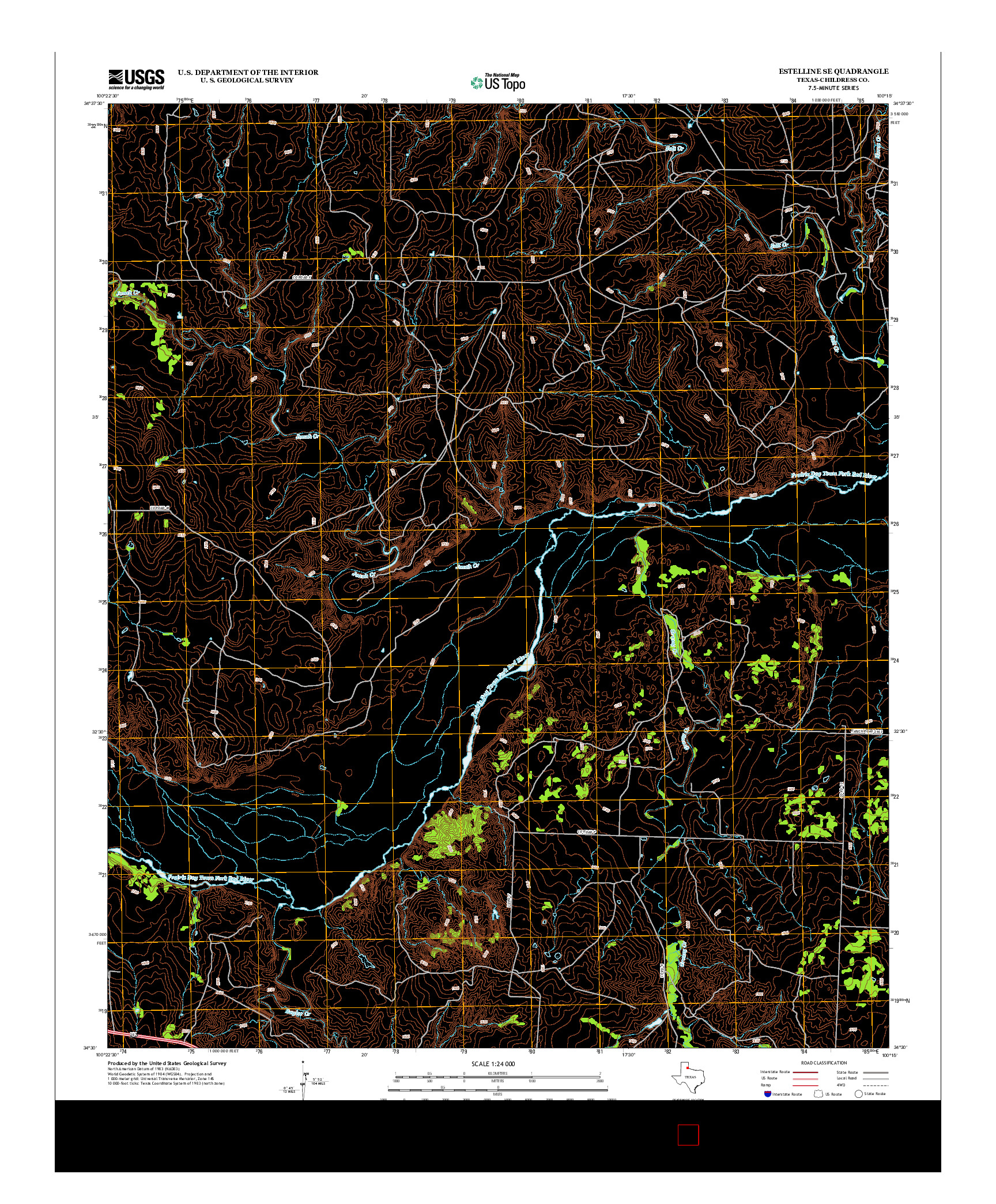 USGS US TOPO 7.5-MINUTE MAP FOR ESTELLINE SE, TX 2013