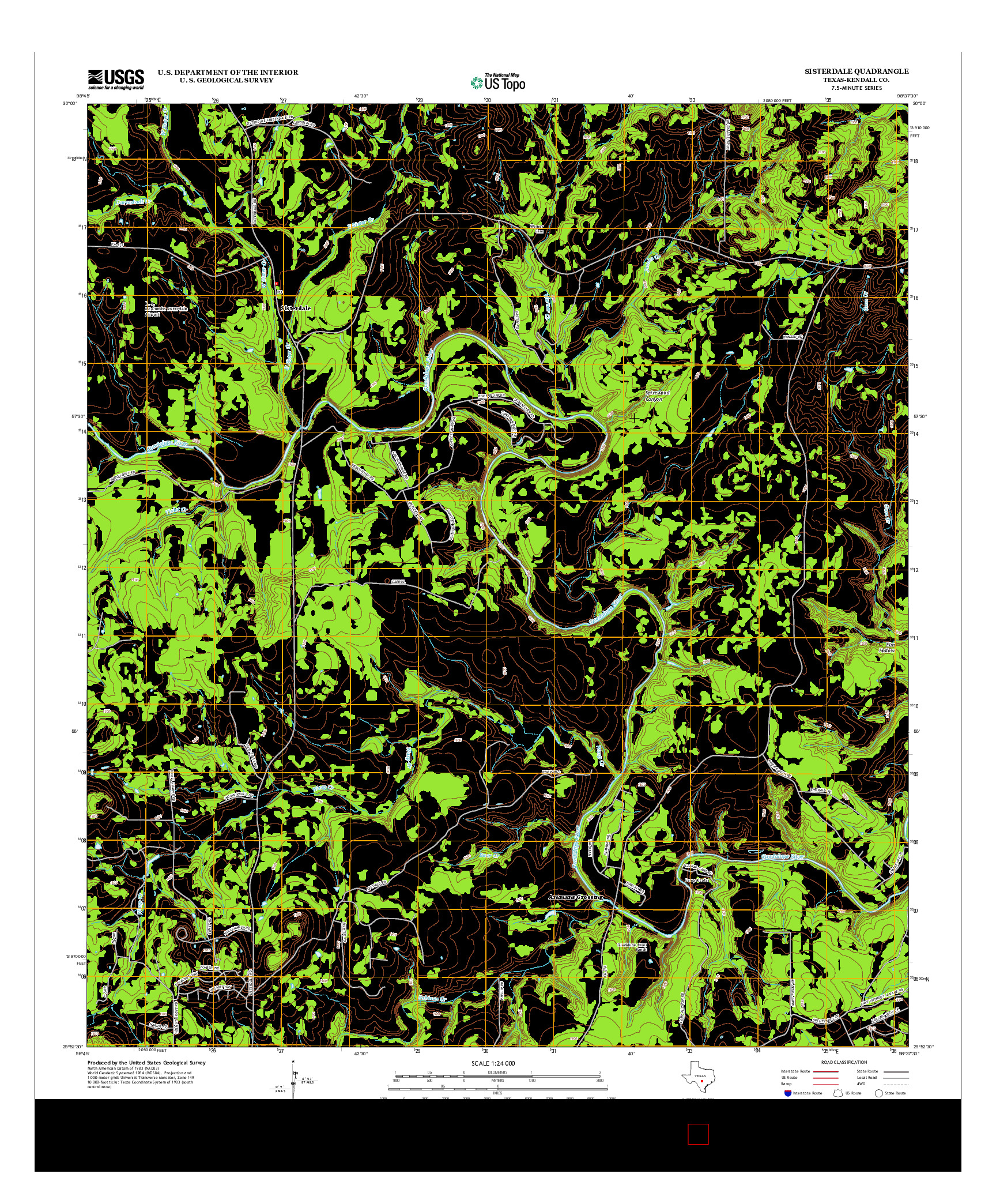 USGS US TOPO 7.5-MINUTE MAP FOR SISTERDALE, TX 2013