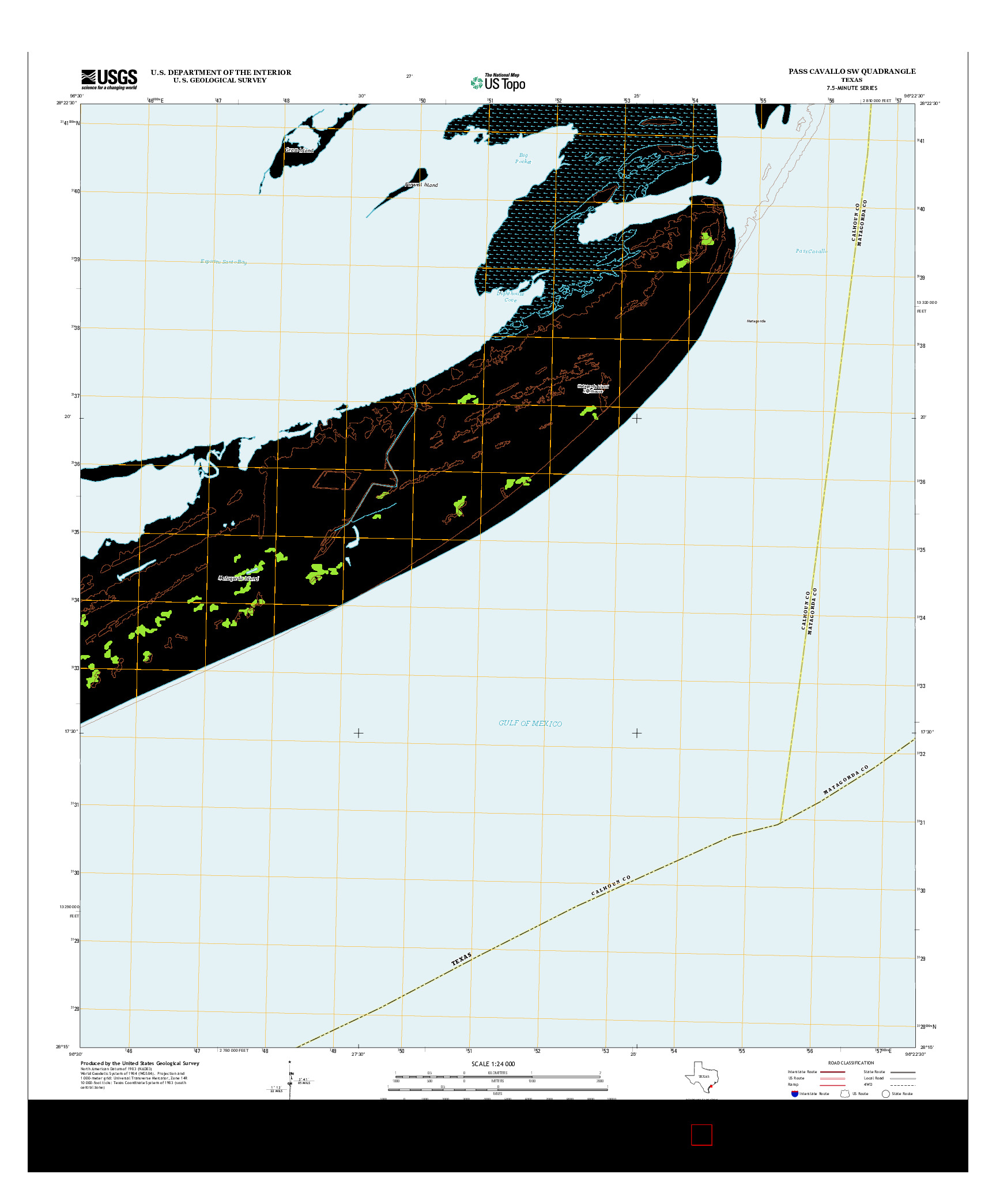 USGS US TOPO 7.5-MINUTE MAP FOR PASS CAVALLO SW, TX 2013