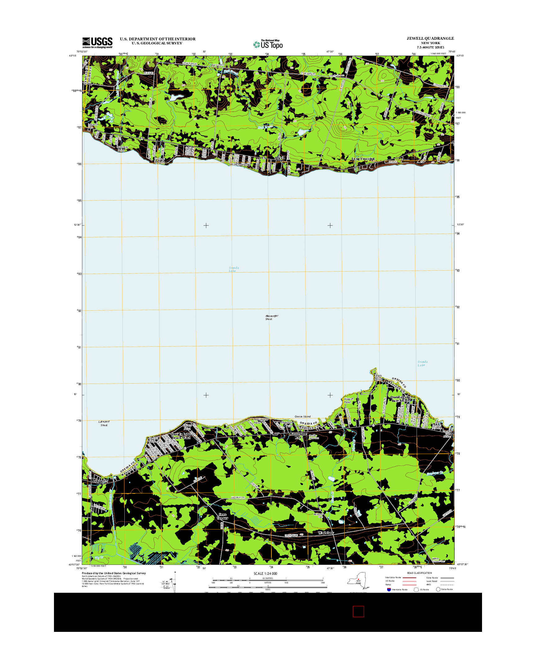 USGS US TOPO 7.5-MINUTE MAP FOR JEWELL, NY 2013