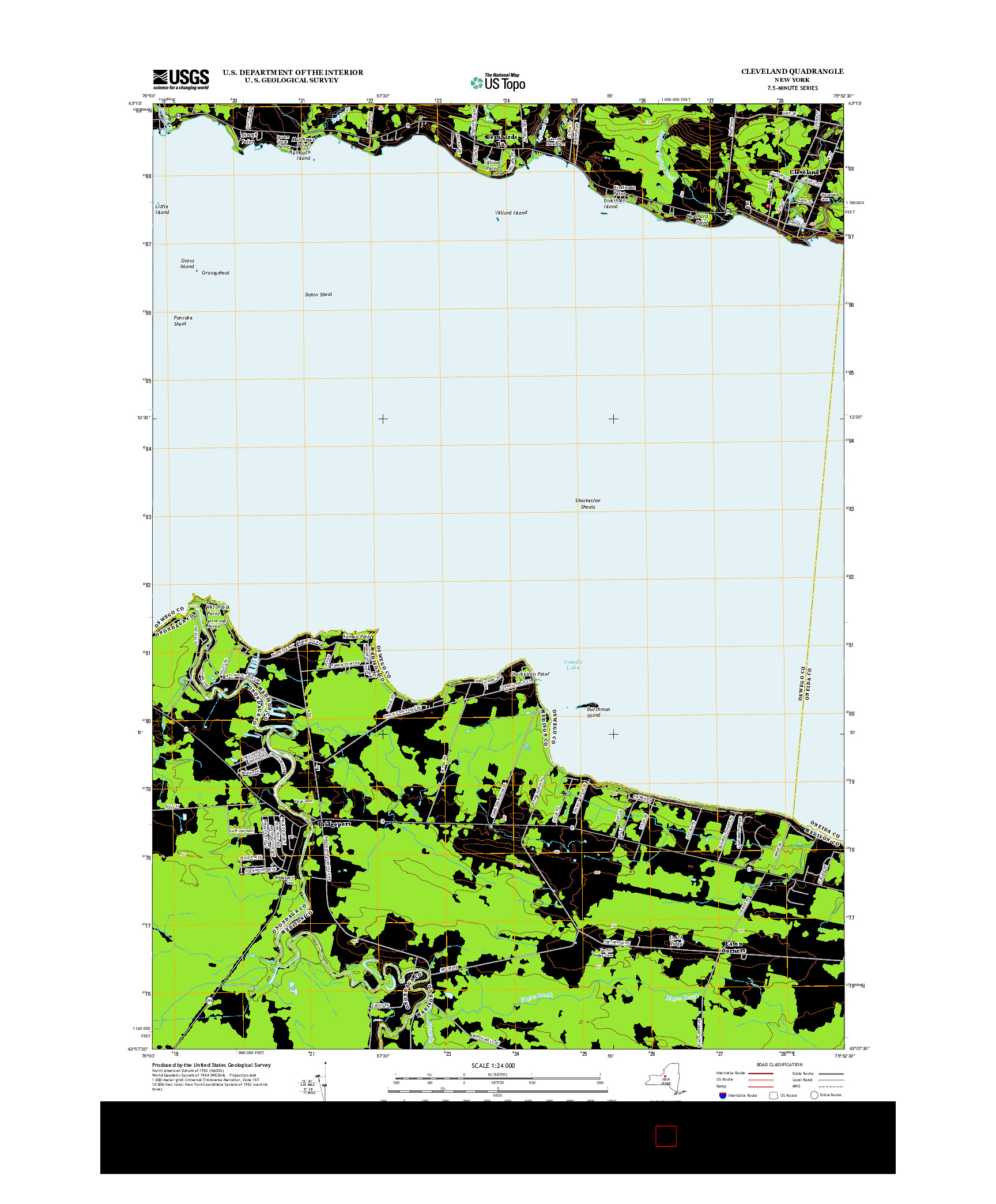 USGS US TOPO 7.5-MINUTE MAP FOR CLEVELAND, NY 2013