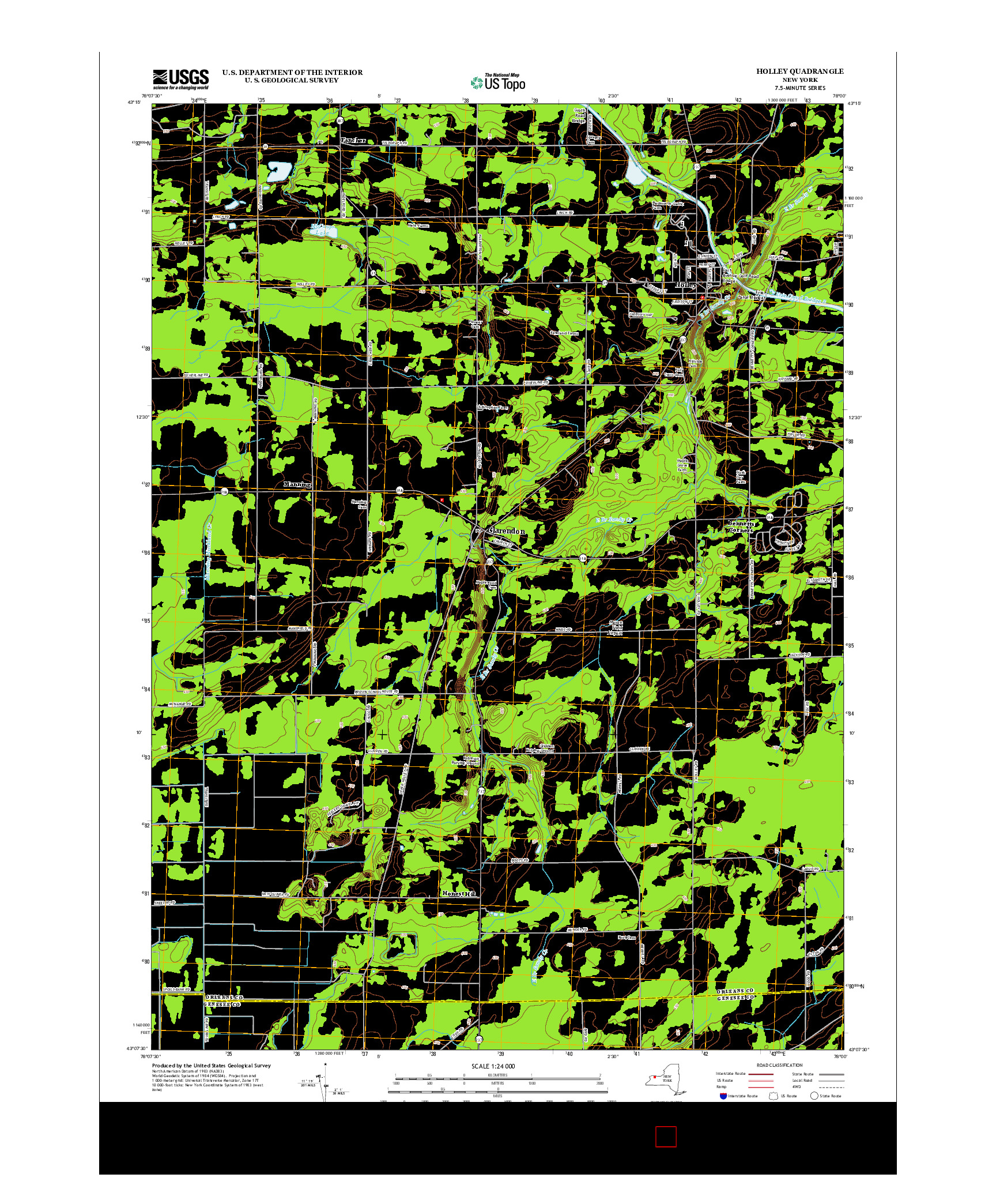 USGS US TOPO 7.5-MINUTE MAP FOR HOLLEY, NY 2013