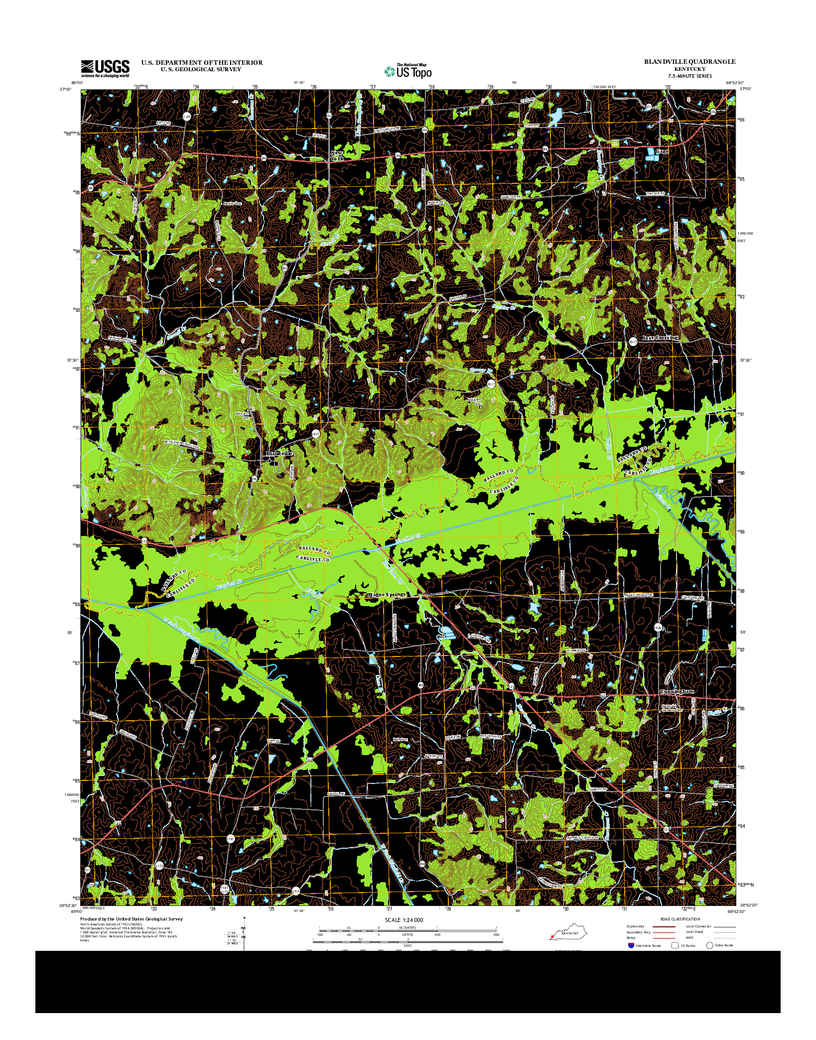 USGS US TOPO 7.5-MINUTE MAP FOR BLANDVILLE, KY 2013