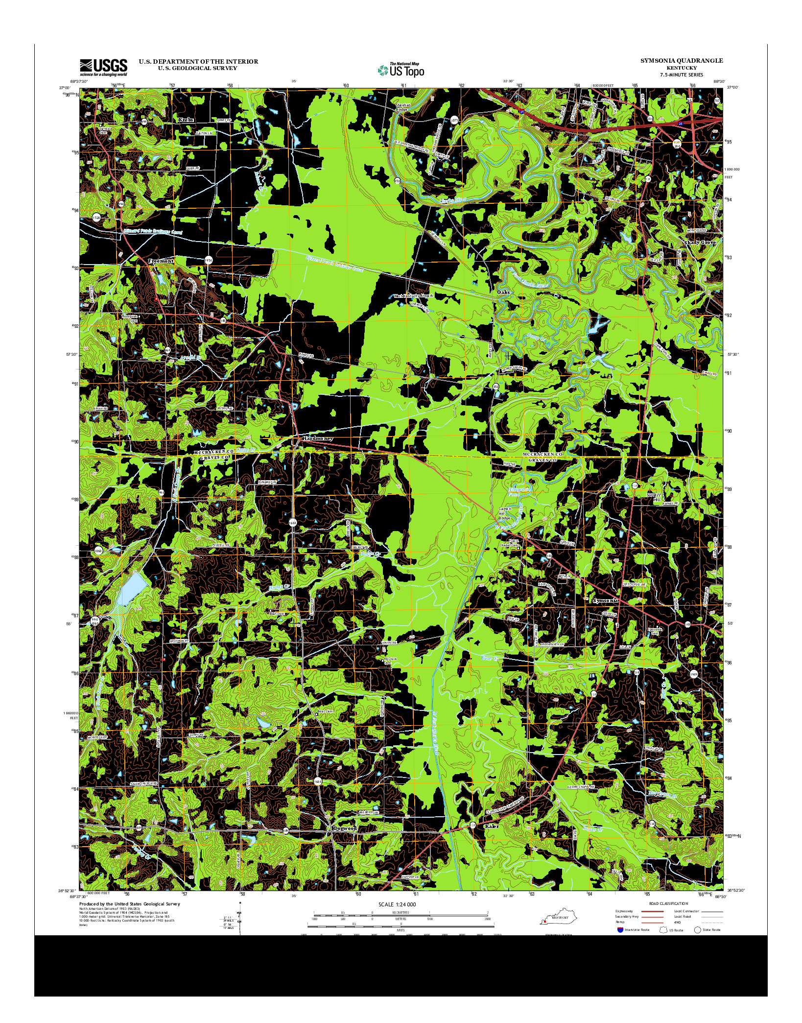 USGS US TOPO 7.5-MINUTE MAP FOR SYMSONIA, KY 2013