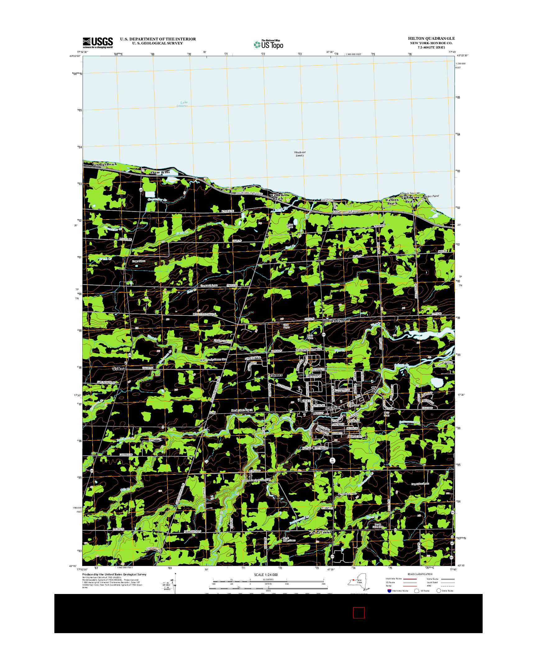 USGS US TOPO 7.5-MINUTE MAP FOR HILTON, NY 2013