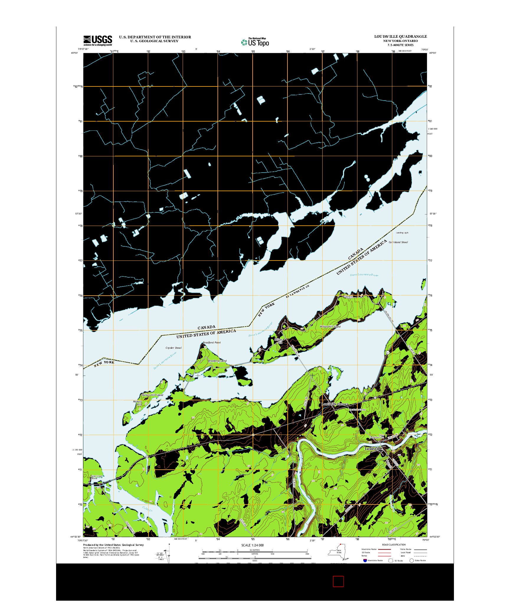 USGS US TOPO 7.5-MINUTE MAP FOR LOUISVILLE, NY-ON 2013
