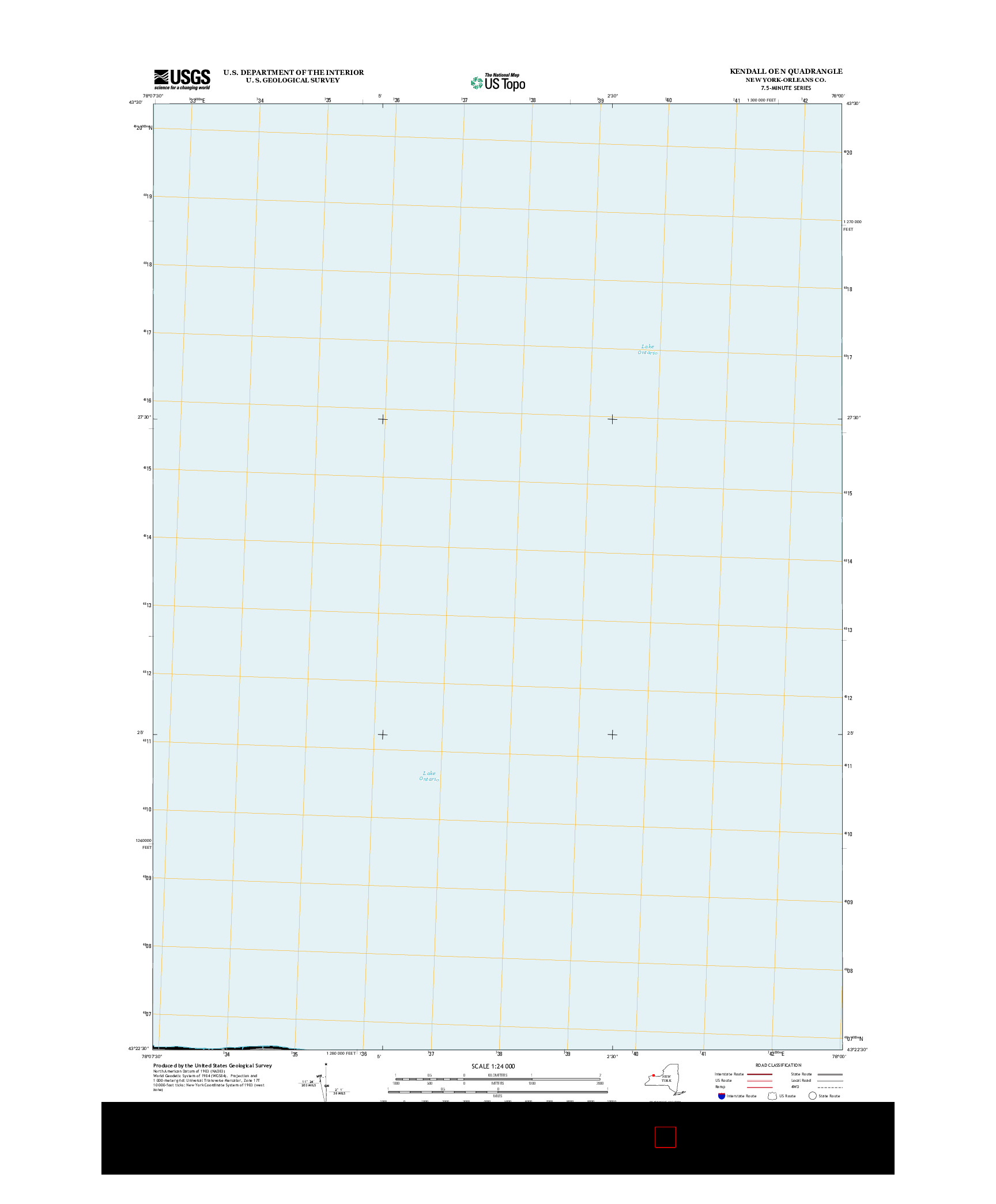 USGS US TOPO 7.5-MINUTE MAP FOR KENDALL OE N, NY 2013