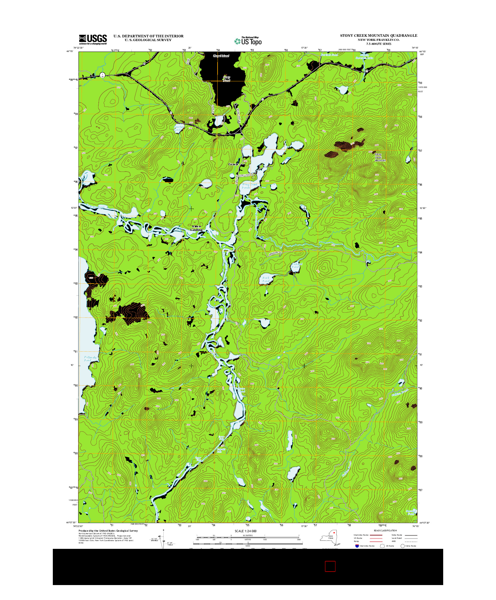 USGS US TOPO 7.5-MINUTE MAP FOR STONY CREEK MOUNTAIN, NY 2013