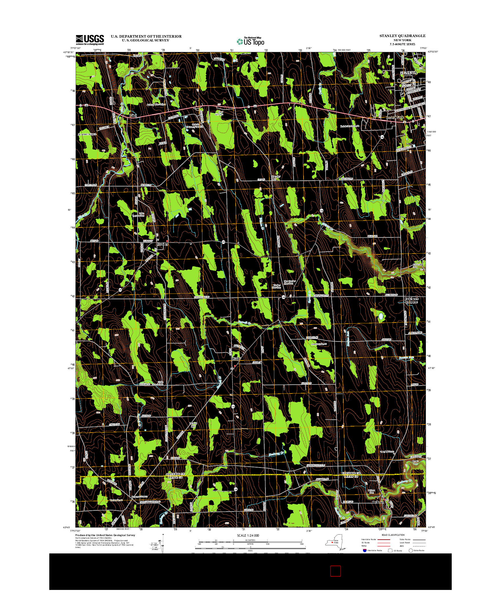 USGS US TOPO 7.5-MINUTE MAP FOR STANLEY, NY 2013