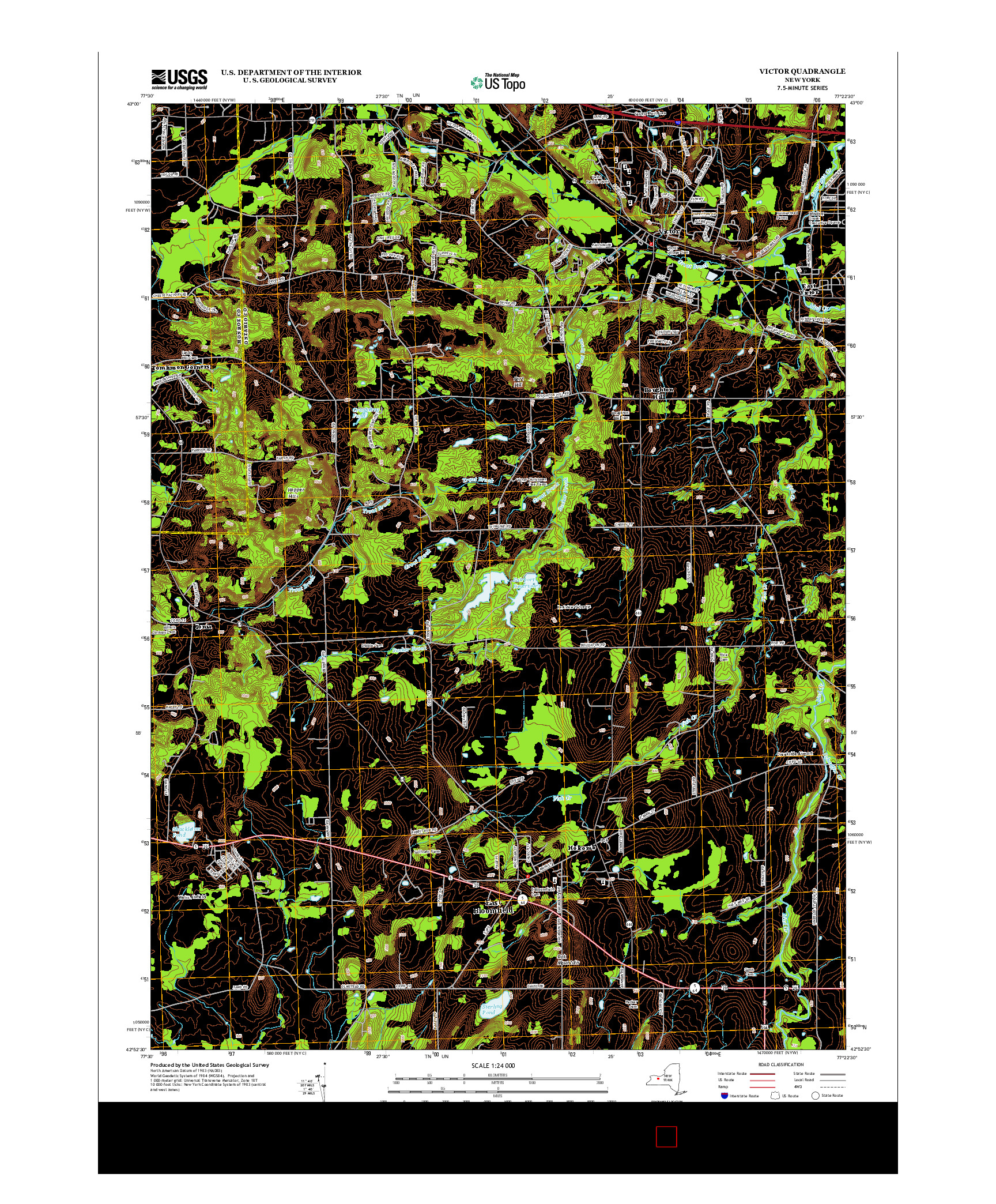 USGS US TOPO 7.5-MINUTE MAP FOR VICTOR, NY 2013