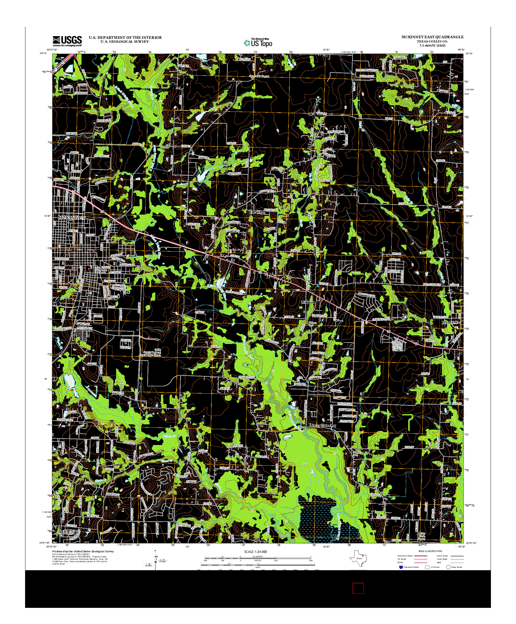 USGS US TOPO 7.5-MINUTE MAP FOR MCKINNEY EAST, TX 2013