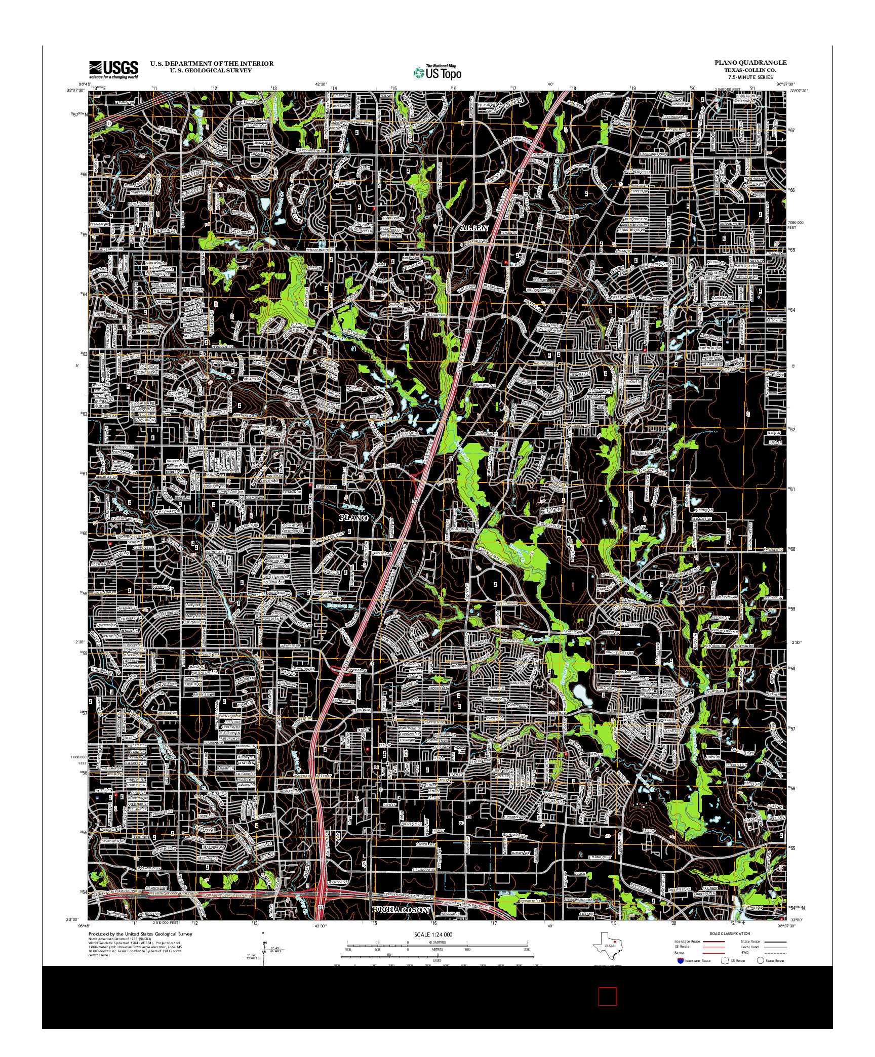 USGS US TOPO 7.5-MINUTE MAP FOR PLANO, TX 2013