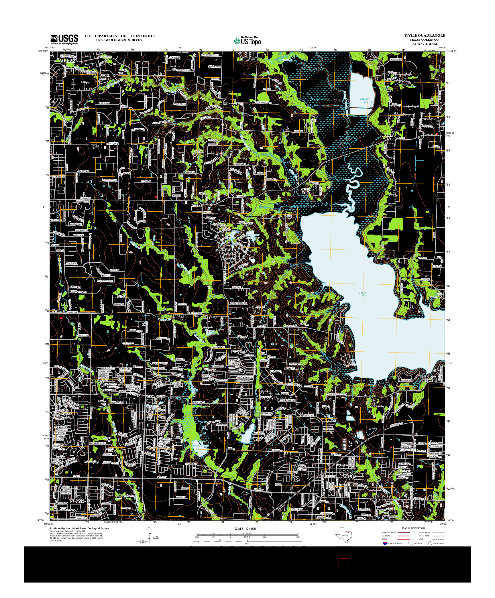 USGS US TOPO 7.5-MINUTE MAP FOR WYLIE, TX 2013