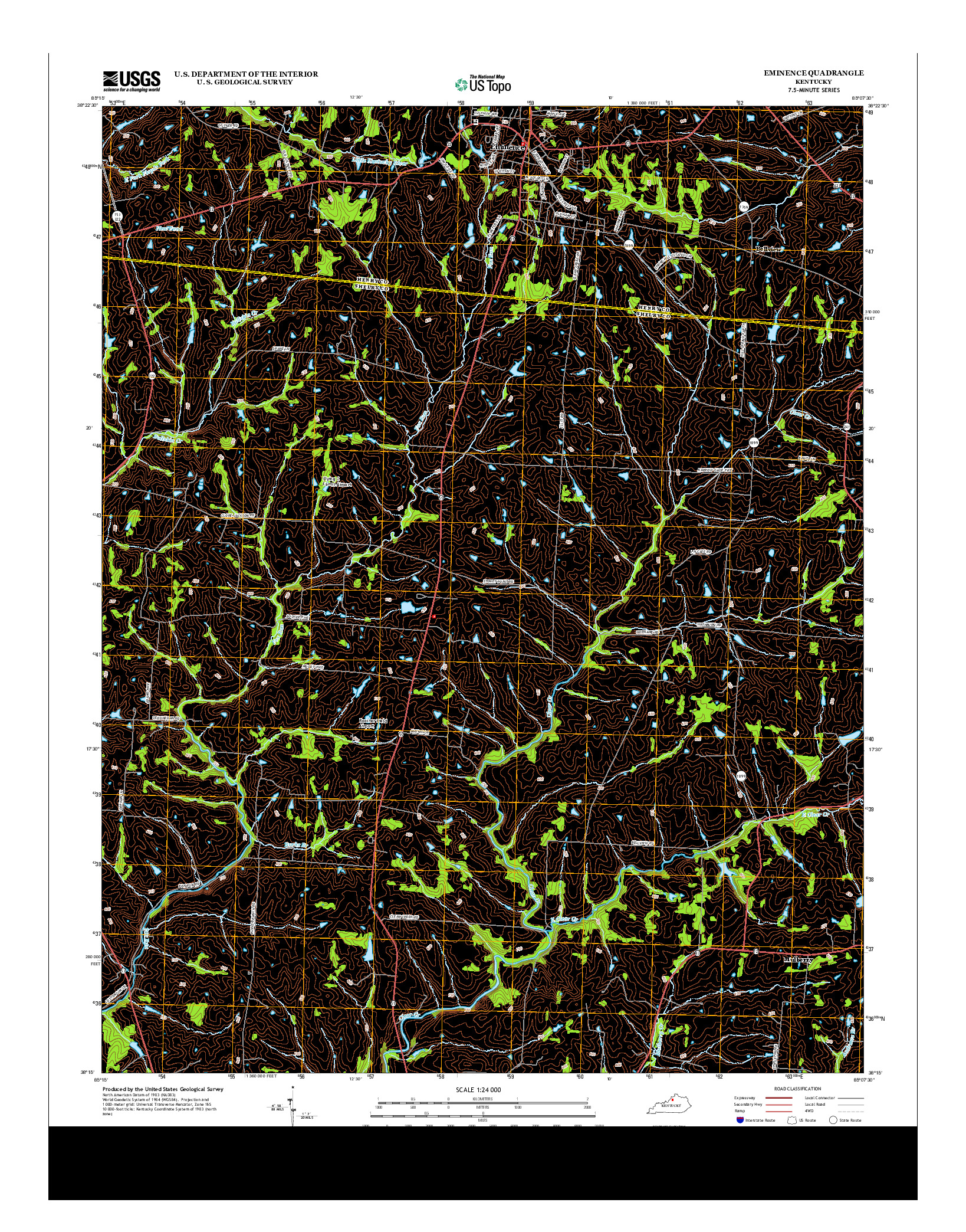 USGS US TOPO 7.5-MINUTE MAP FOR EMINENCE, KY 2013