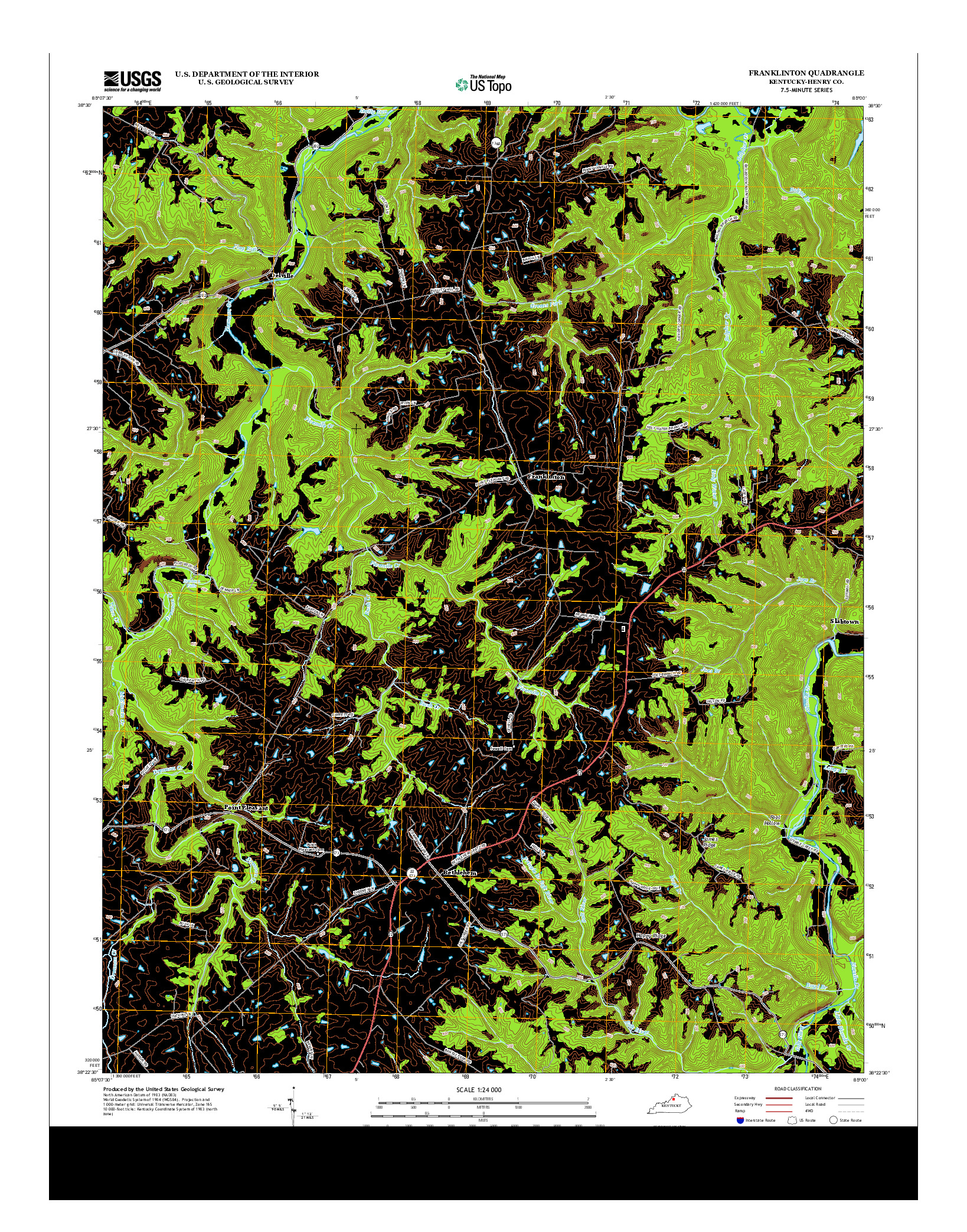 USGS US TOPO 7.5-MINUTE MAP FOR FRANKLINTON, KY 2013